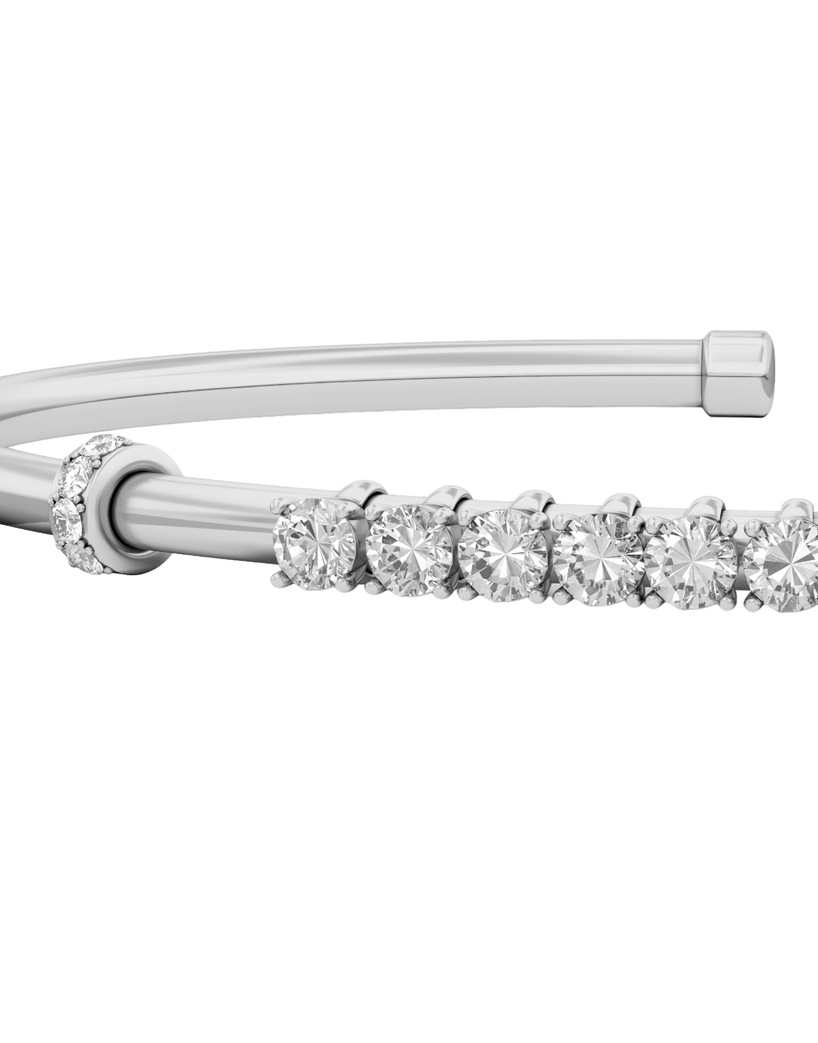 Ballet Bracelet in Sterling Silver and Moissanite