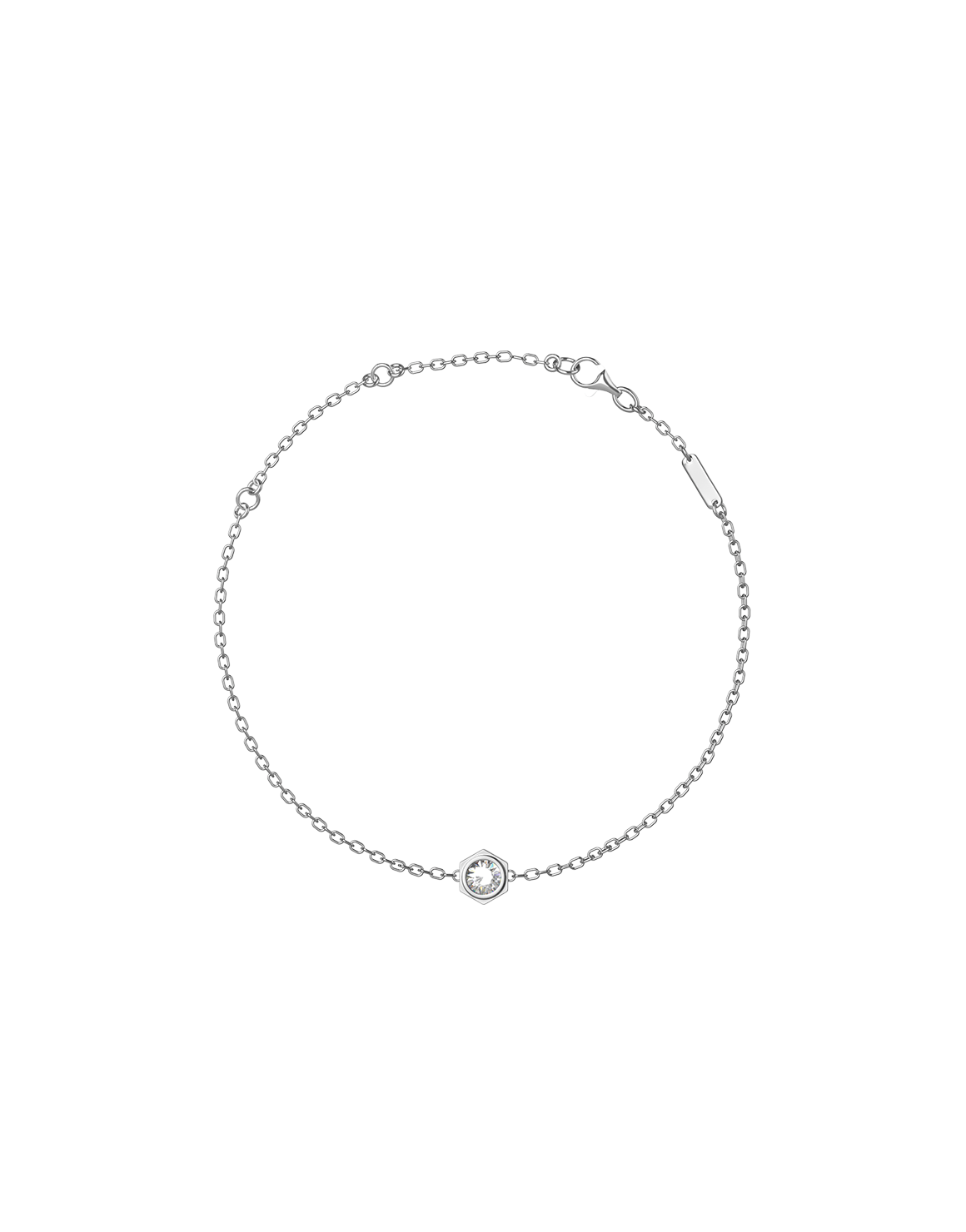 Unity Moissanite Bracelet in Sterling Silver and Gold