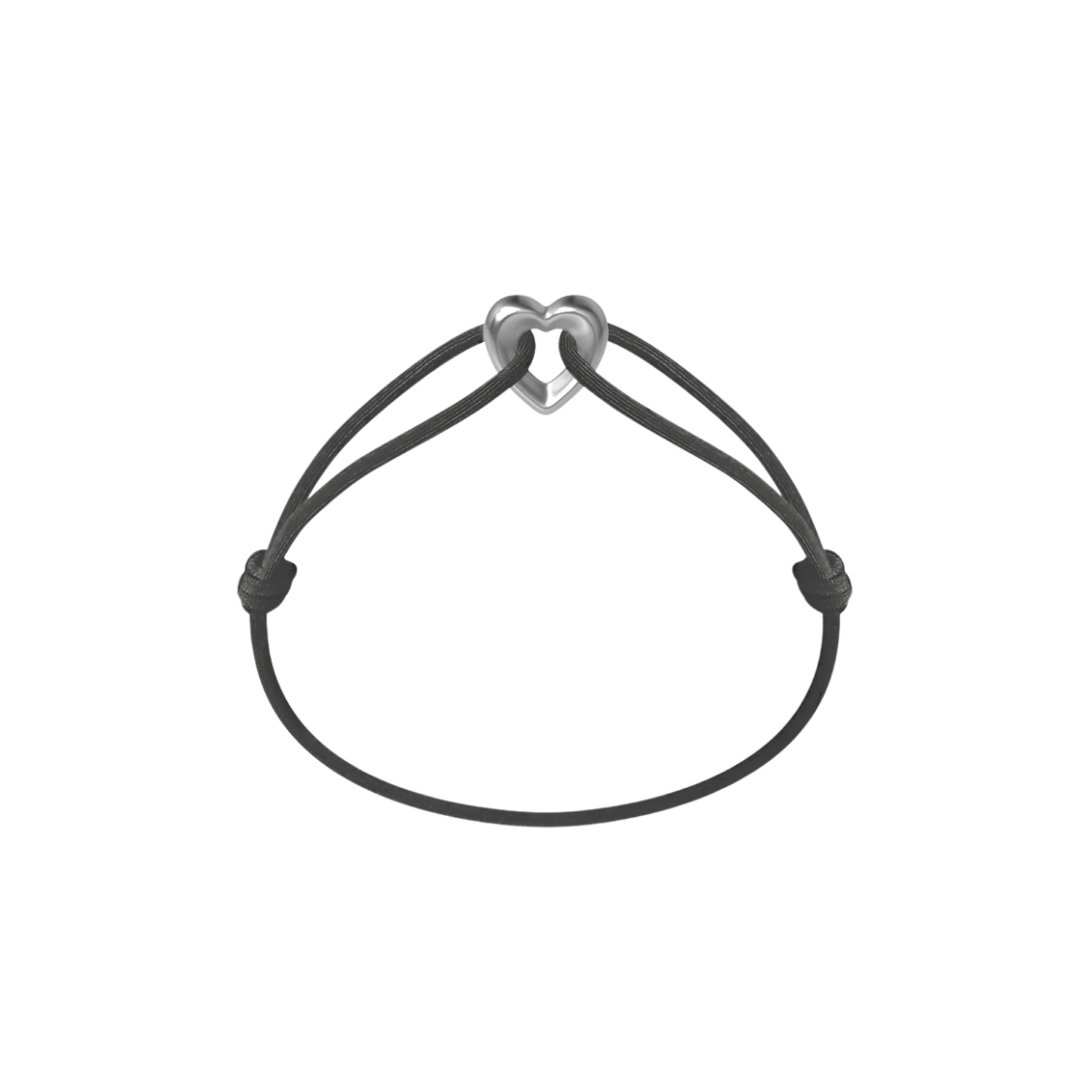 Silver Heart Cord Bracelet