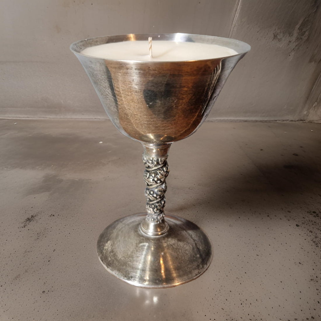 Silver Goblet Scented Candles Natural Wax
