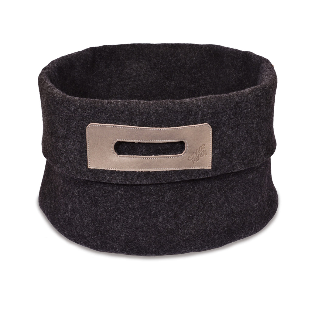 Handmade Wool Felt Decor Basket – Durable & Eco-Friendly by Omaking at brixbailey.com
