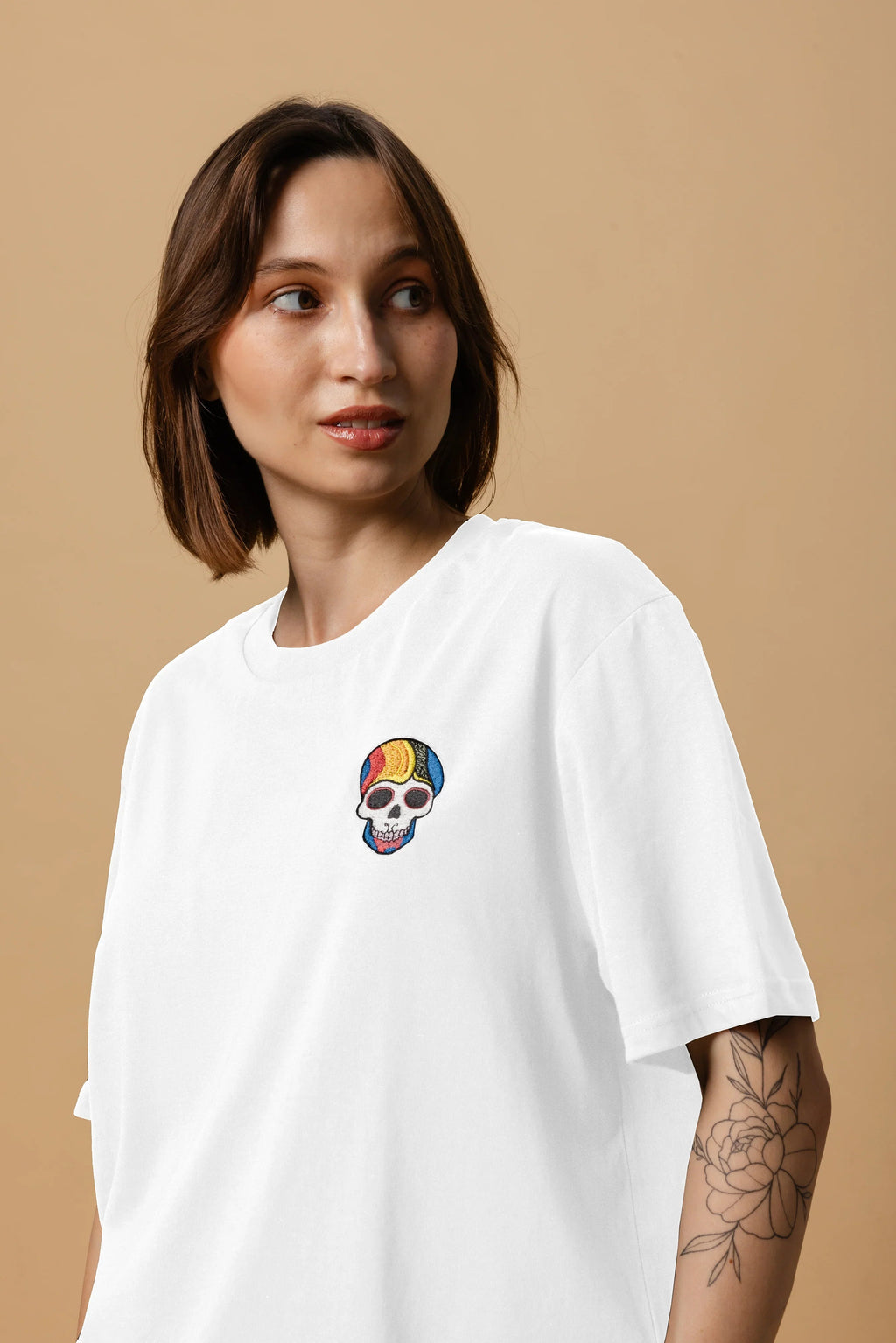 Rainbow Skull T-Shirt in Organic Cotton