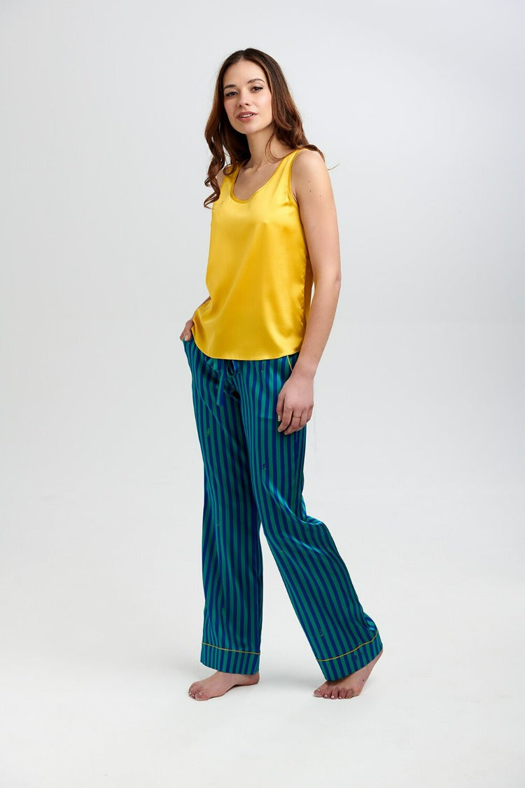 Poppy Rainforest Stripe Silk Trouser