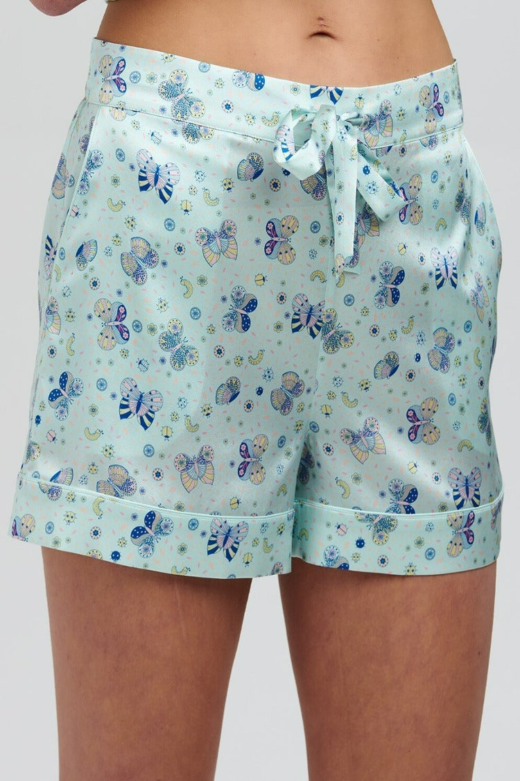 Rosie Glacier Butterfly Silk Shorts