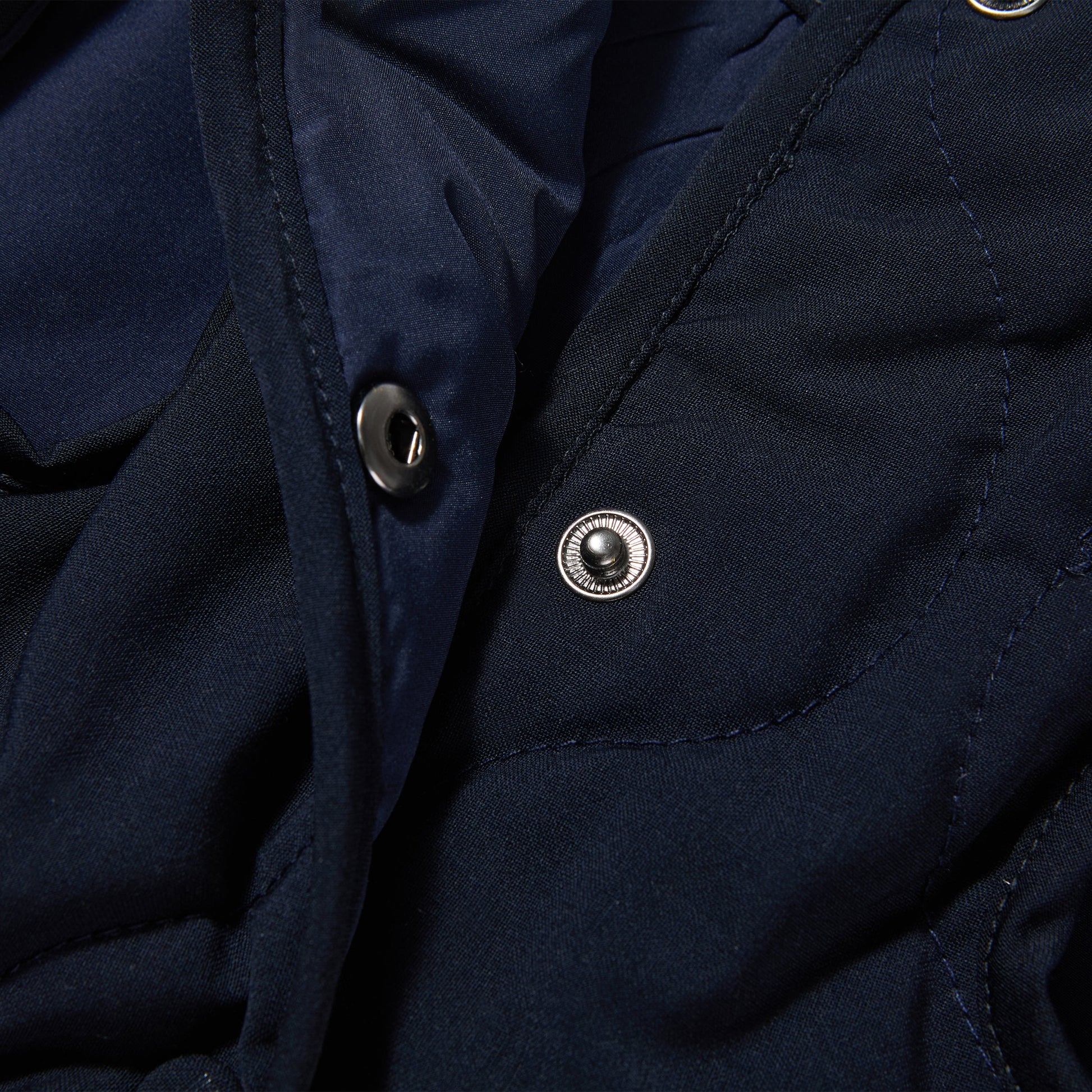 Sleeveless Bottom Up Puffer Jacket in Navy