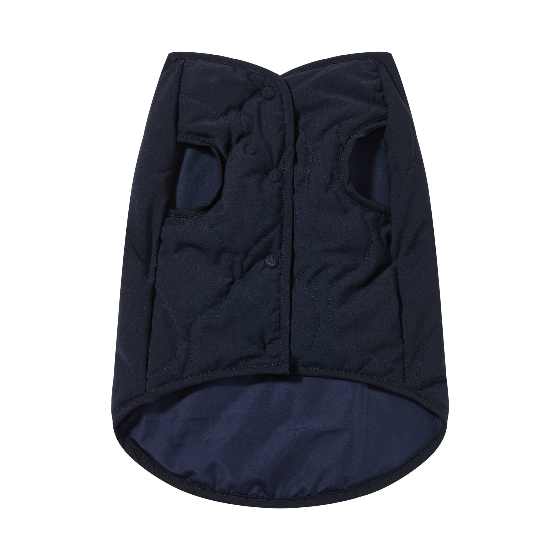 Sleeveless Bottom Up Puffer Jacket in Navy