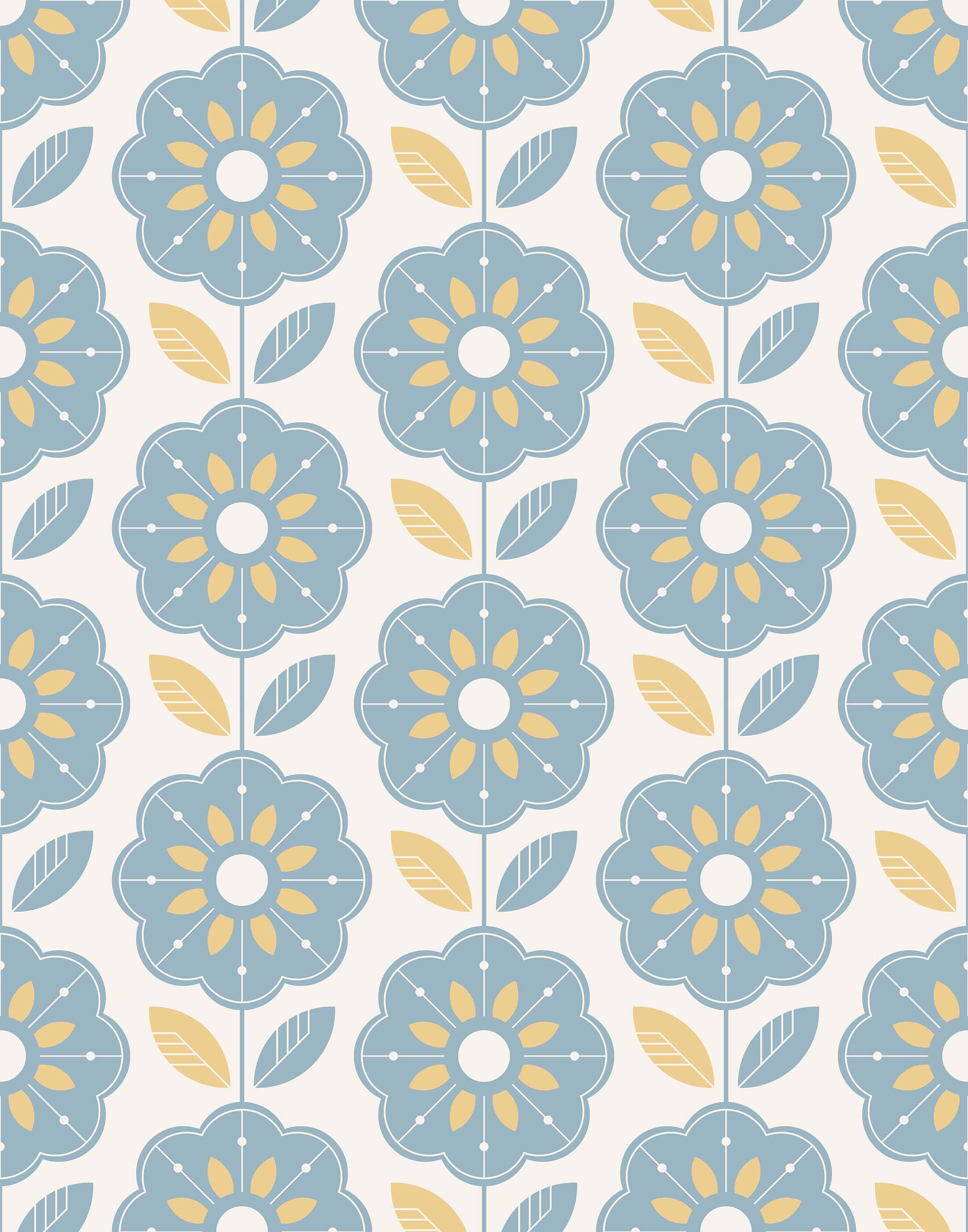 Slice Retro Floral Pattern Fabric