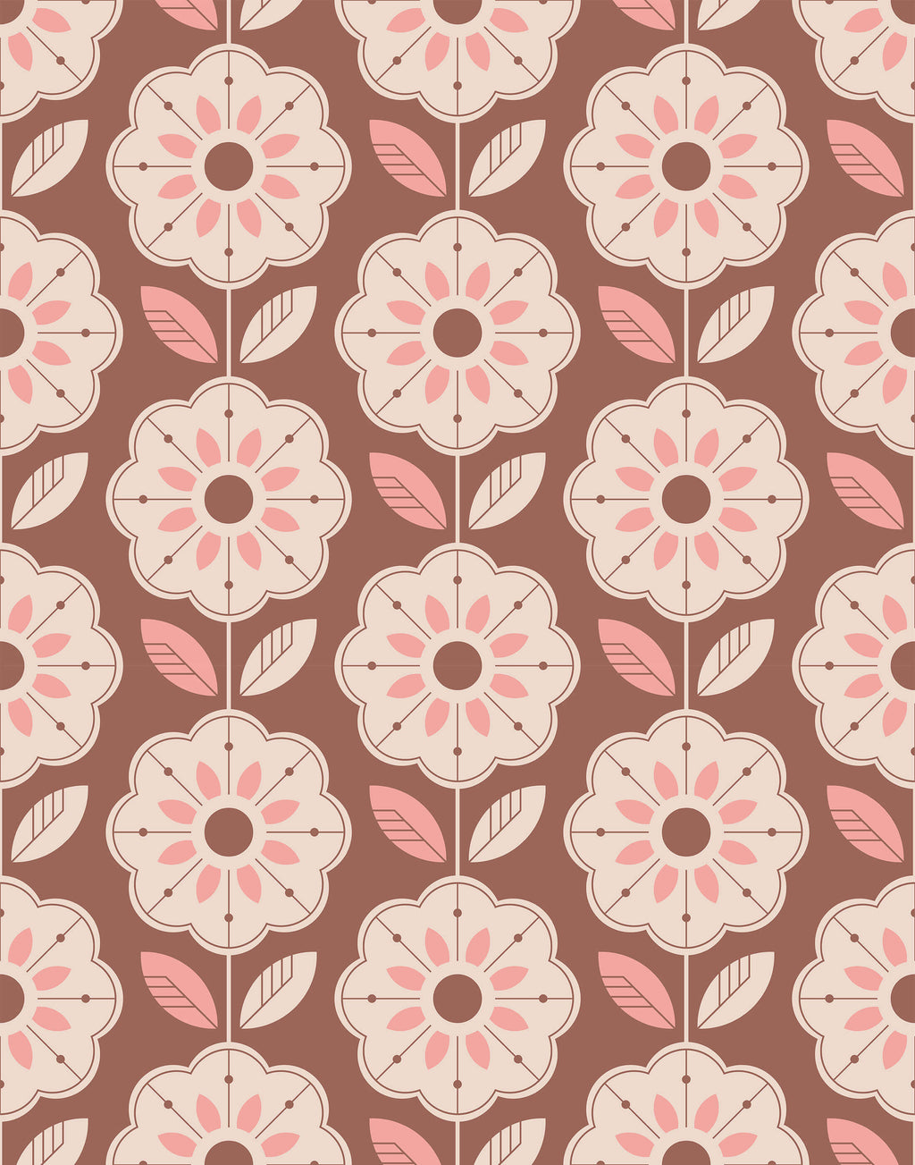 Slice Retro Floral Pattern Fabric