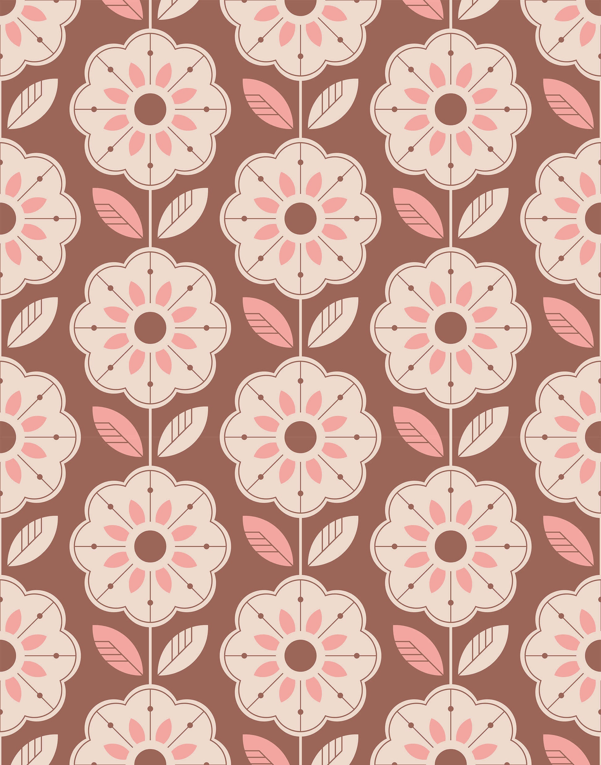 Slice Retro Floral Pattern Fabric