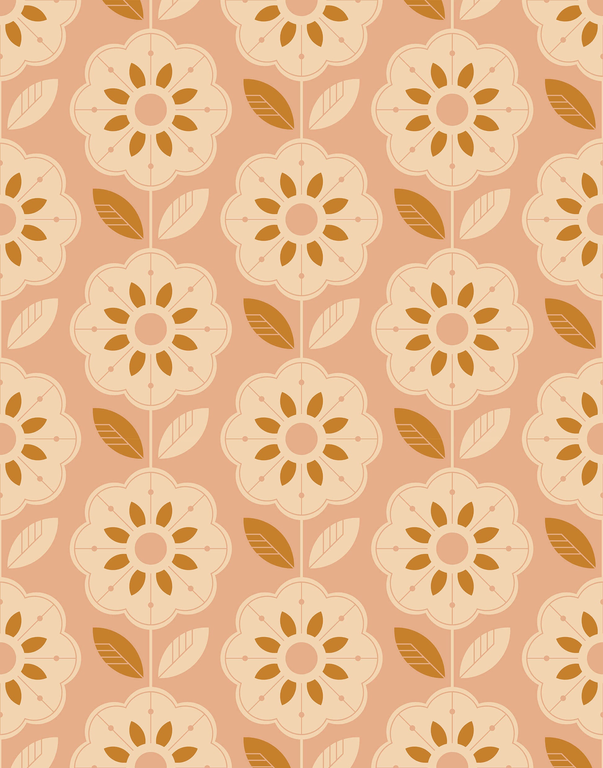 Slice Retro Floral Pattern Fabric