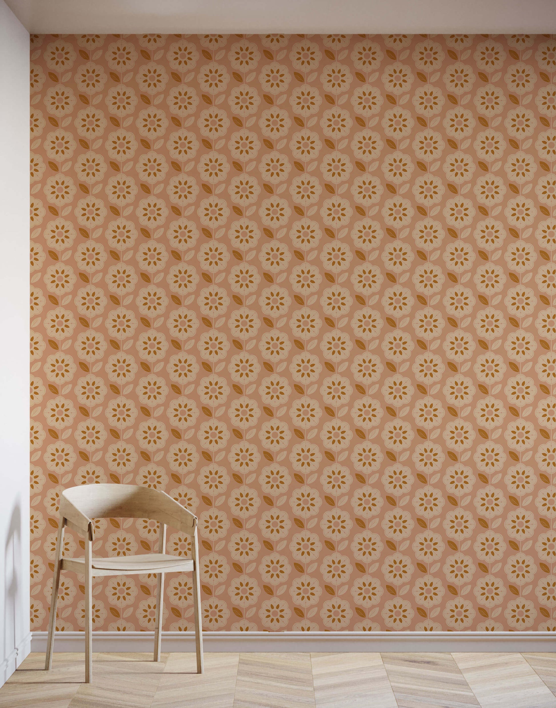 Slice Retro Floral Pattern Fabric