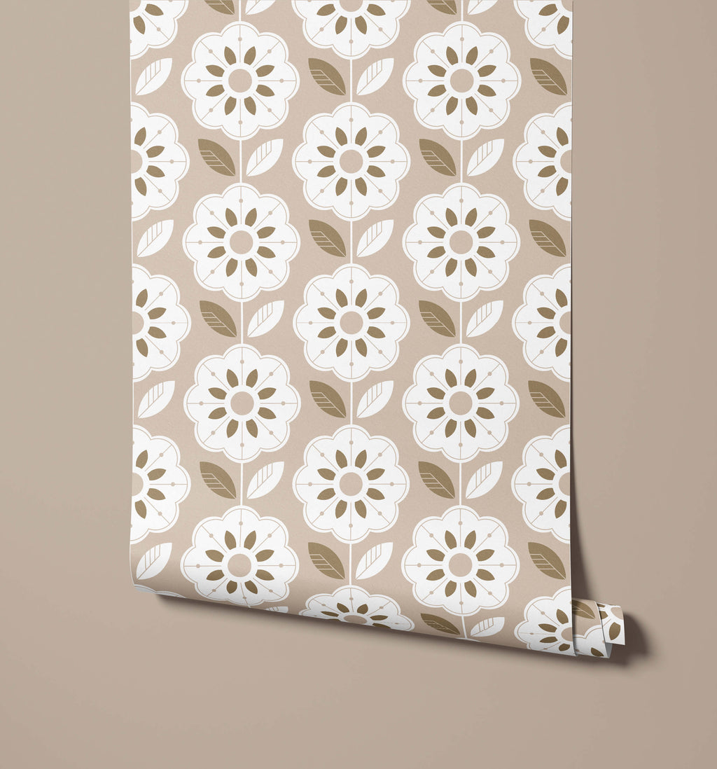 Slice Retro Floral Pattern Fabric