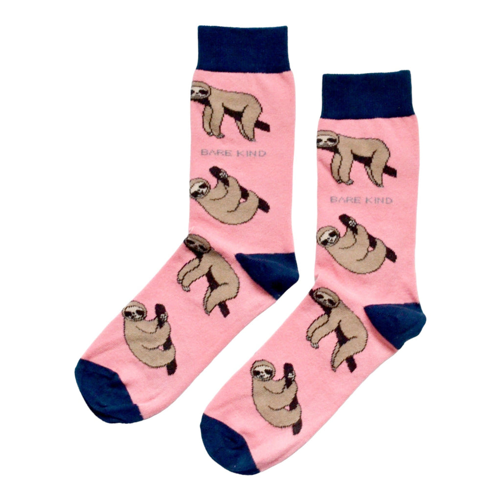 Save the Sloths Bamboo Socks in Pink