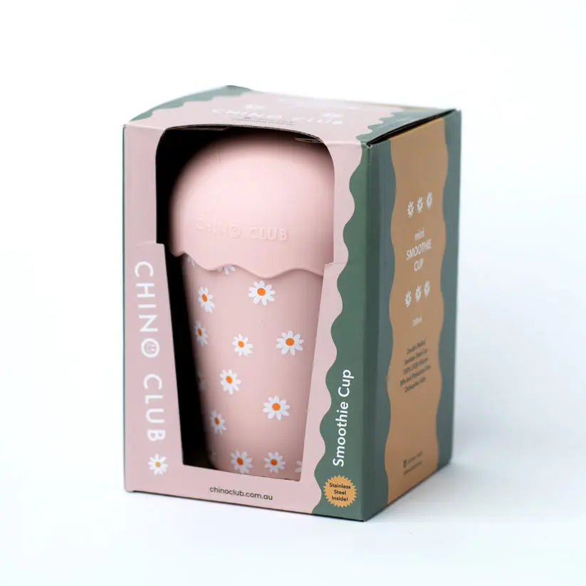 Pink Daisy Mini Toddler Smoothie Cup with Straw 200ml