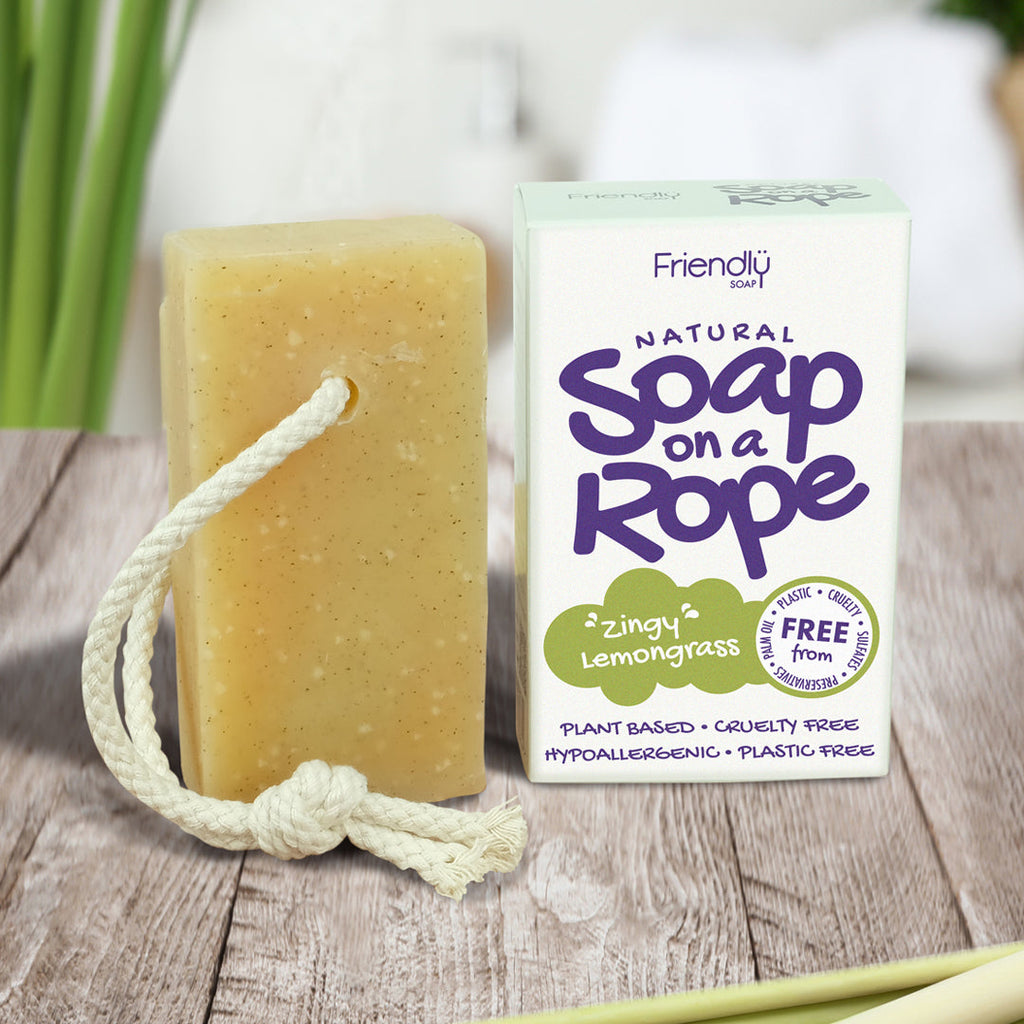 Natural Lemongrass Soap on a Rope 125g