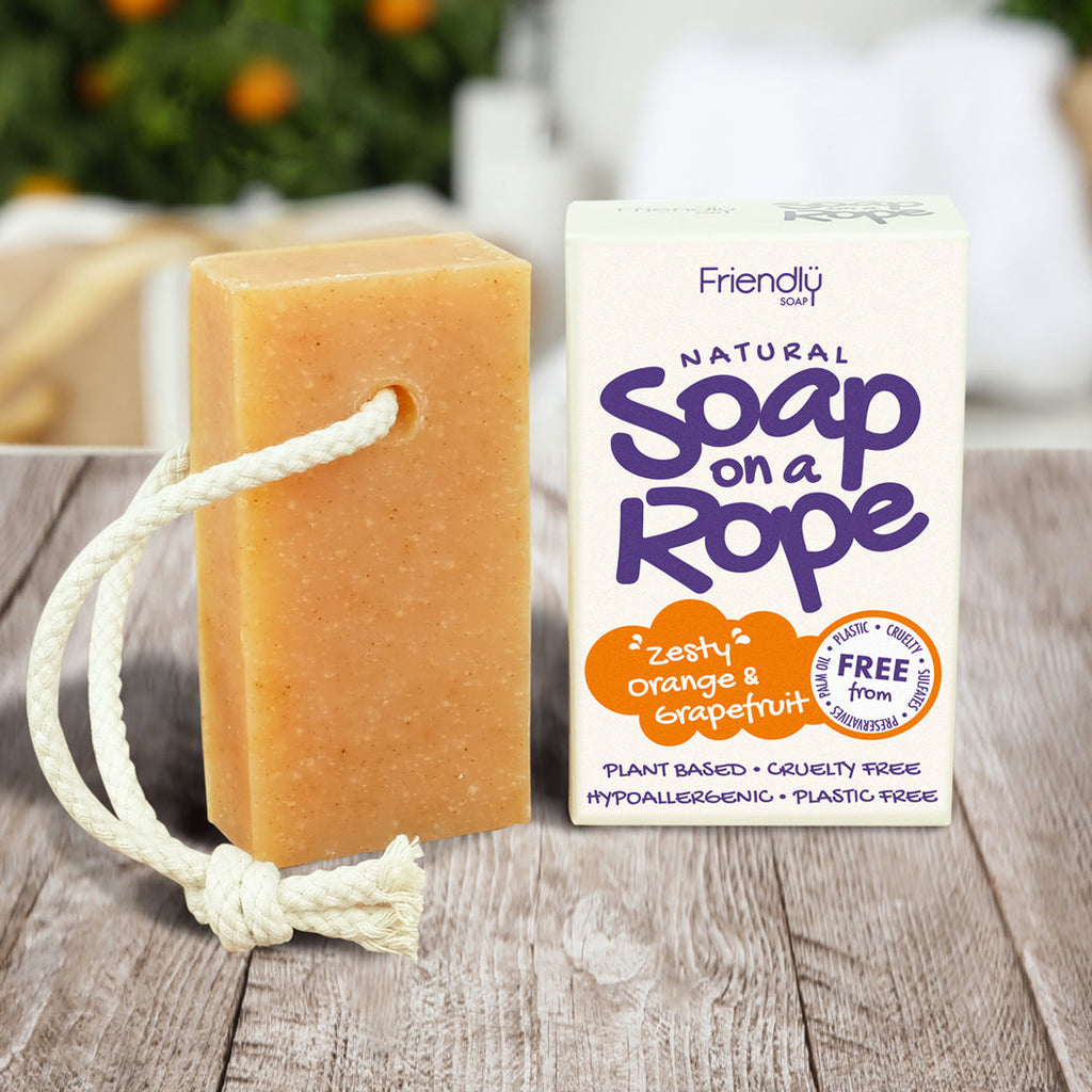 Natural Soap On A Rope Orange and Grapefruit 125g