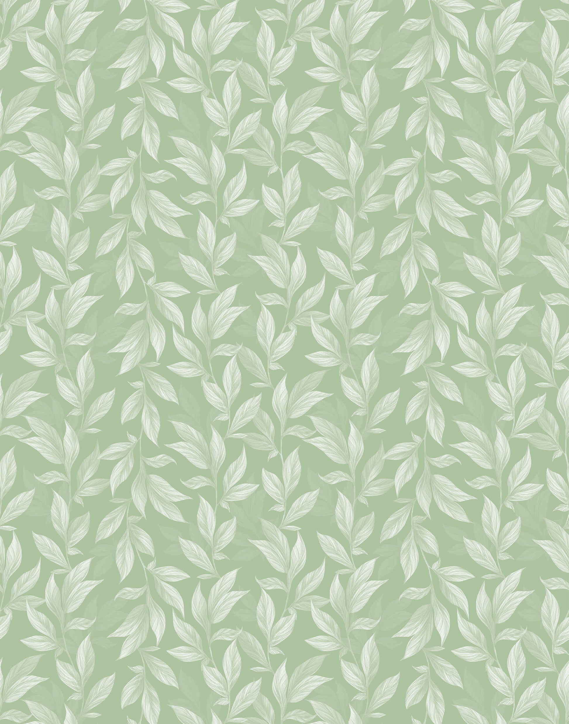 Vine Tropical Wallpaper in Soft Pastel