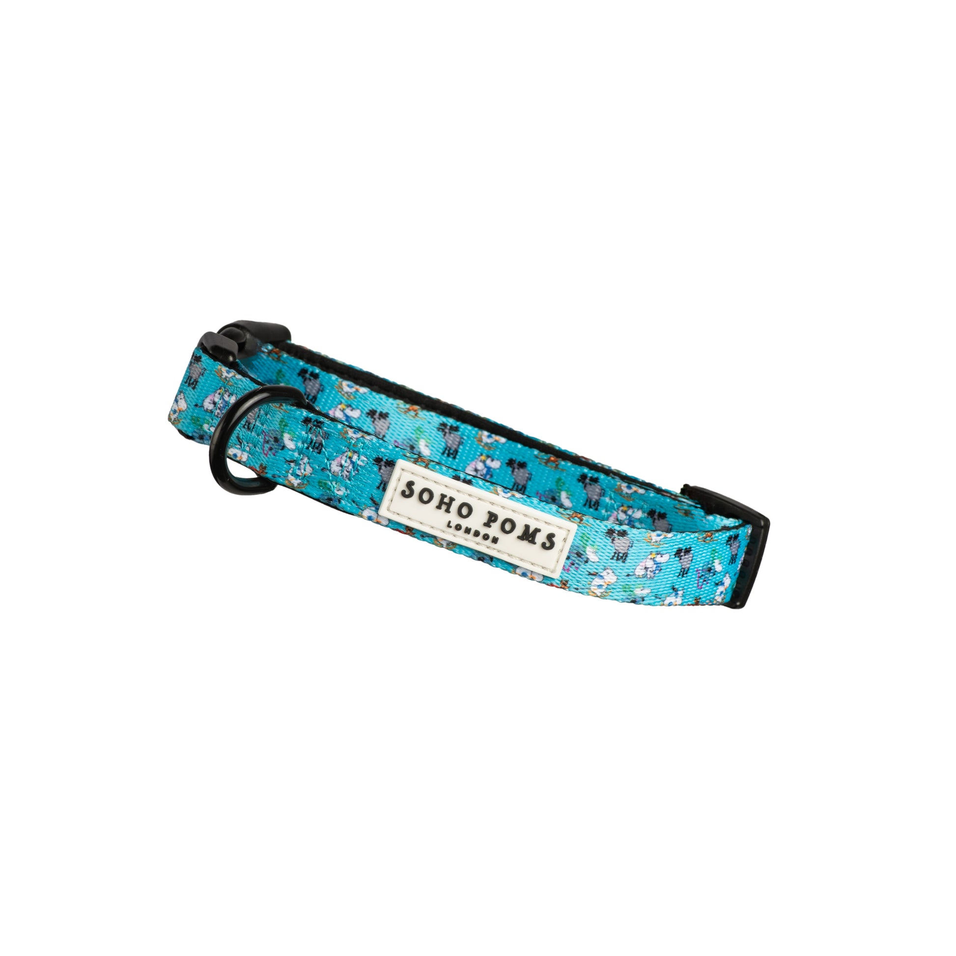 Blue Holiday Dogs Padded Collar