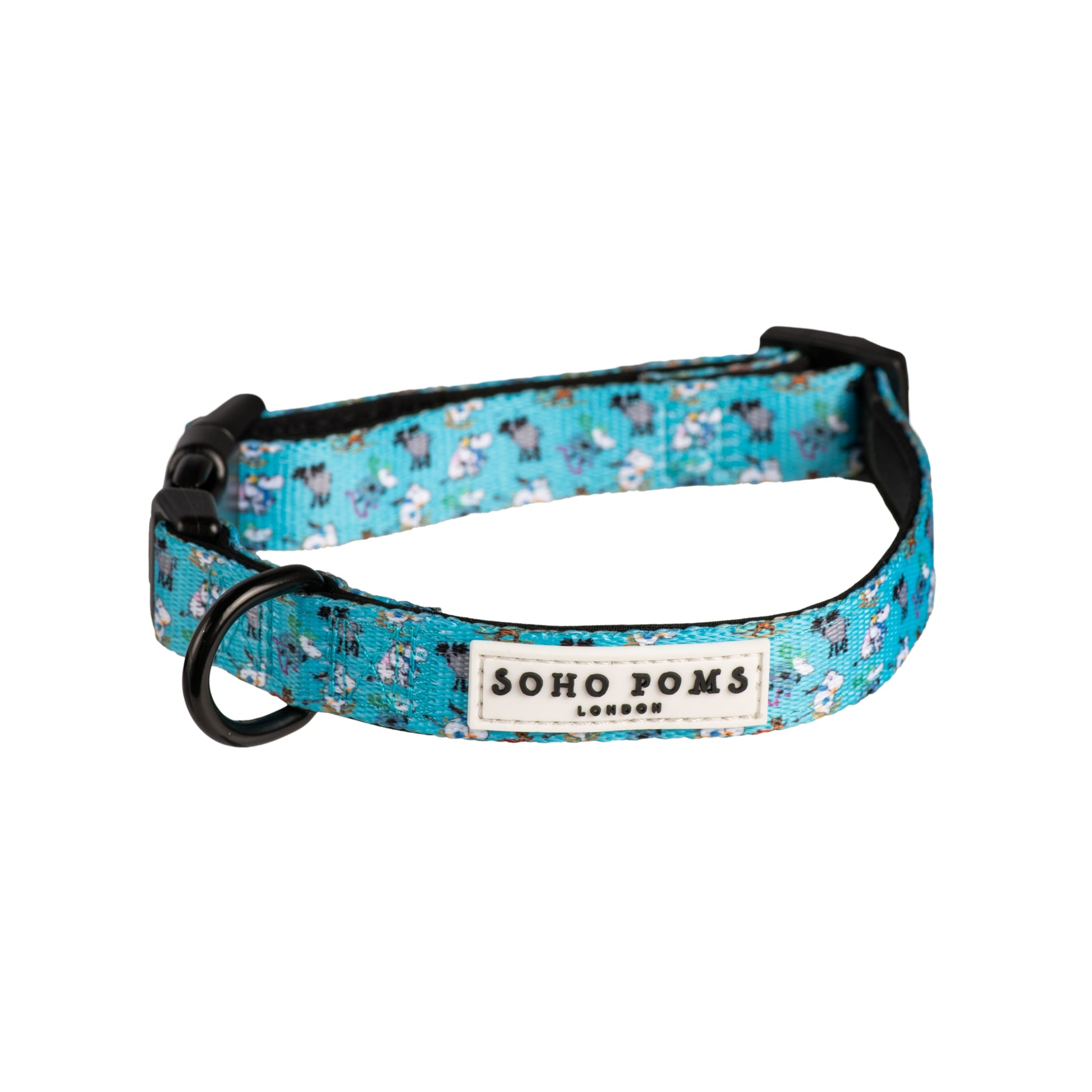 Blue Holiday Dogs Padded Collar