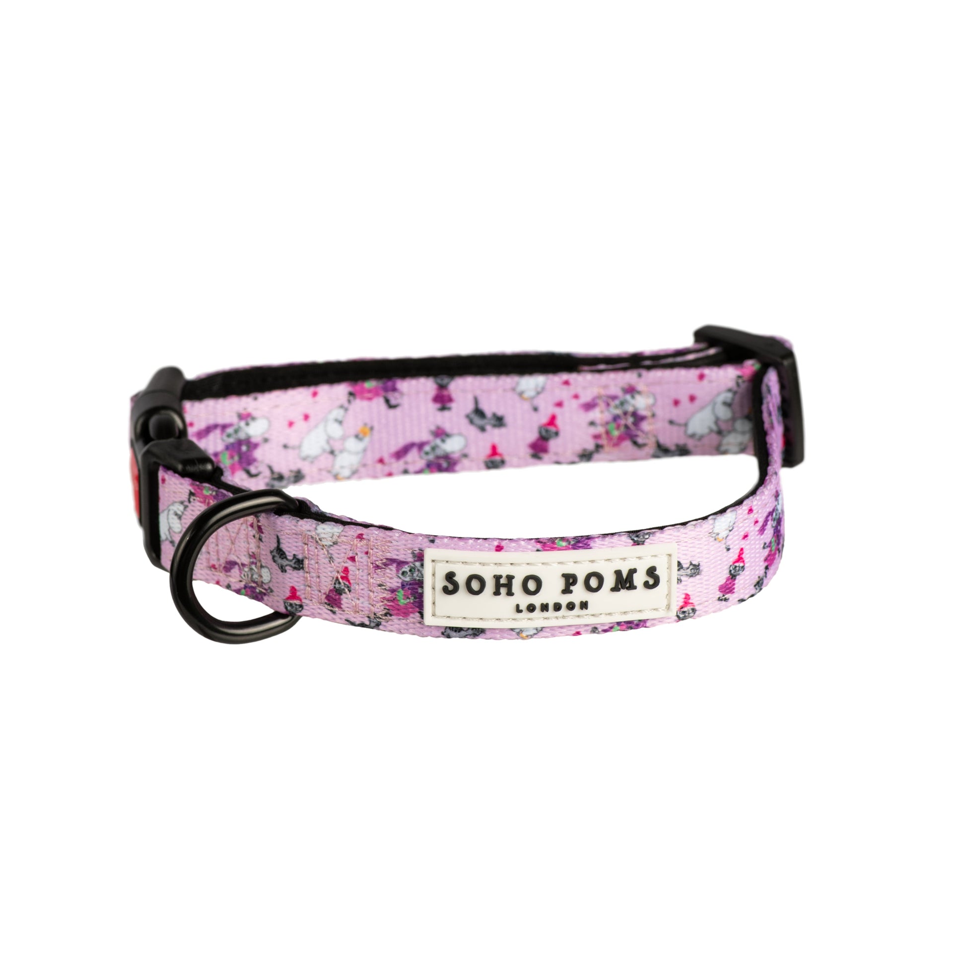 Pink Champagne Dogs Padded Collar with Moomins Print