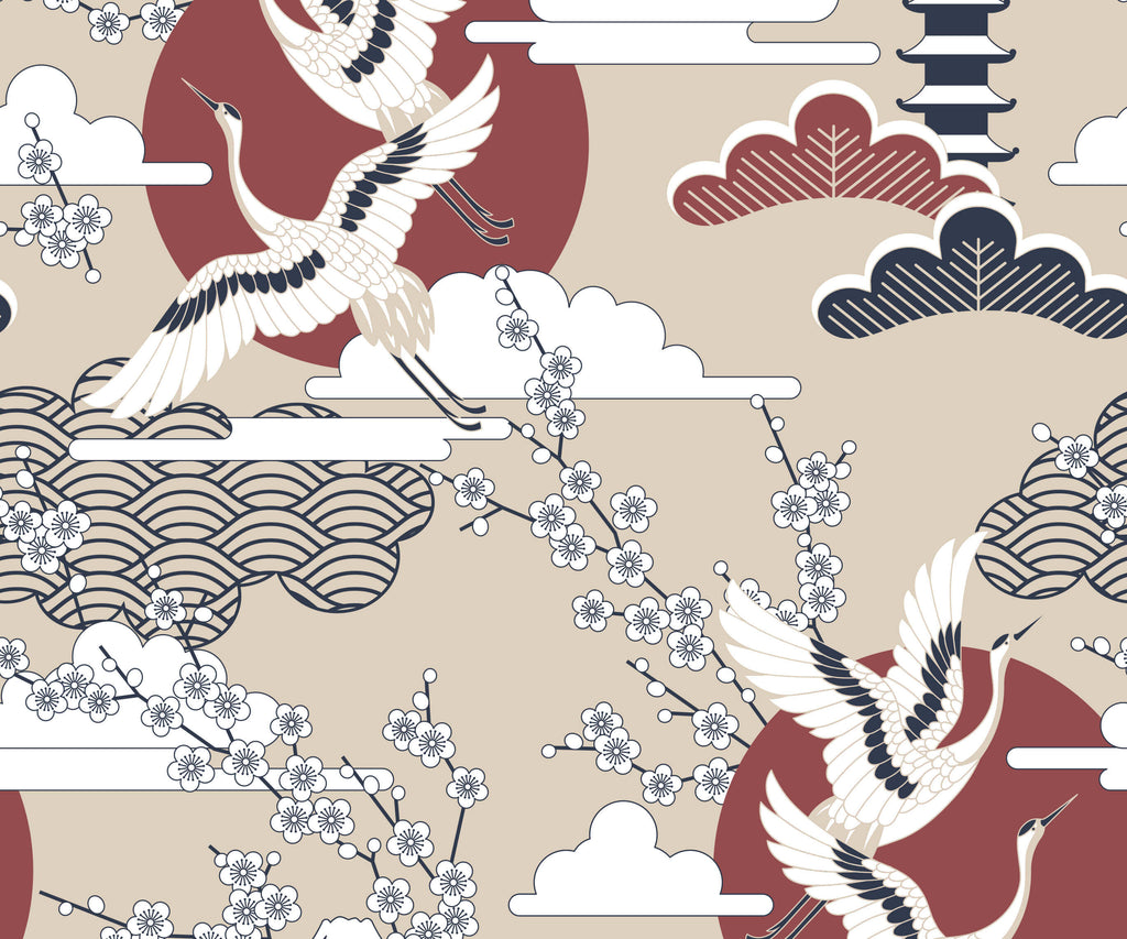 Sola Red Crowned Crane Wallpaper