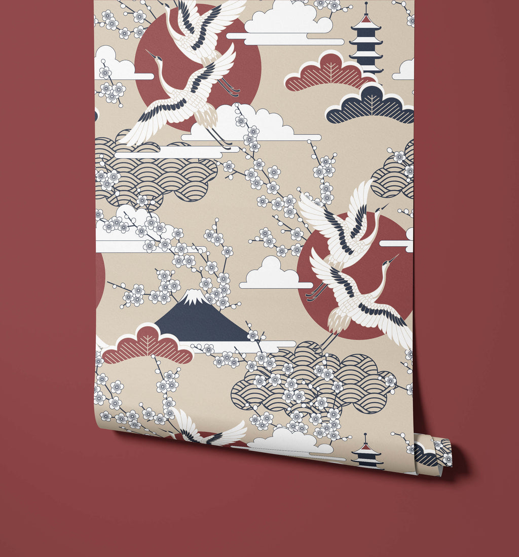 Sola Red Crowned Crane Wallpaper