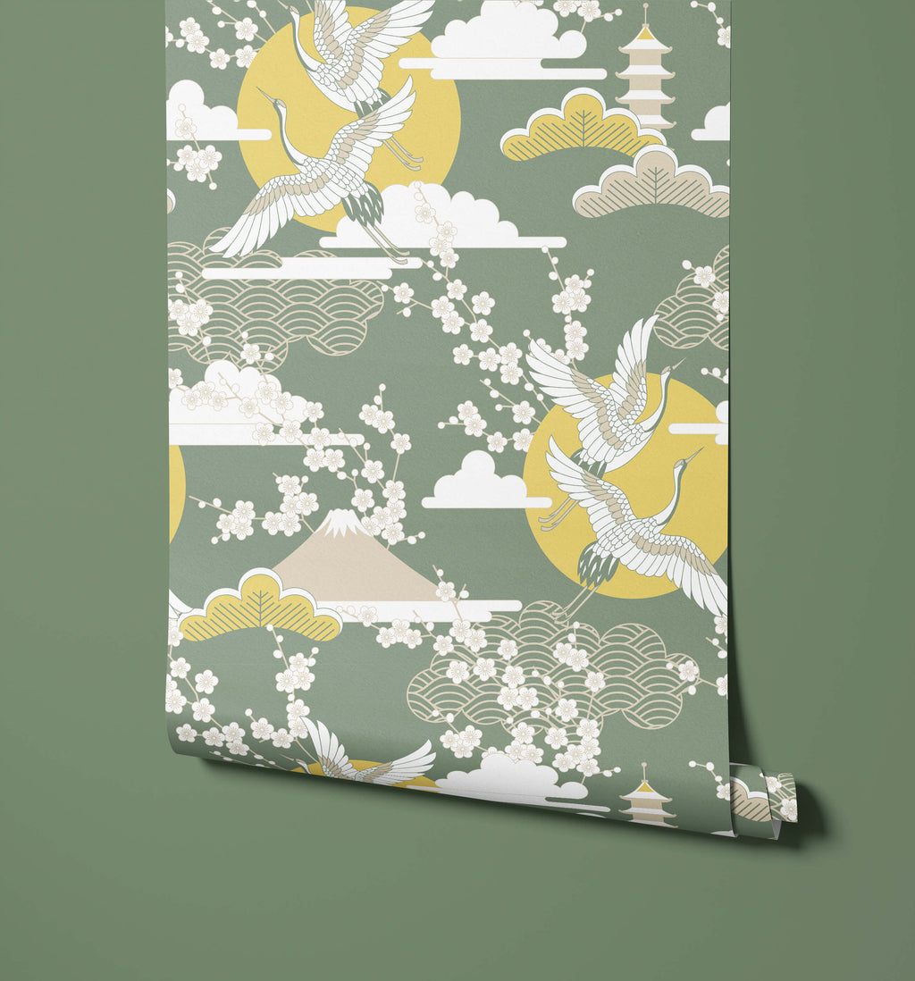 Sola Red Crowned Crane Wallpaper