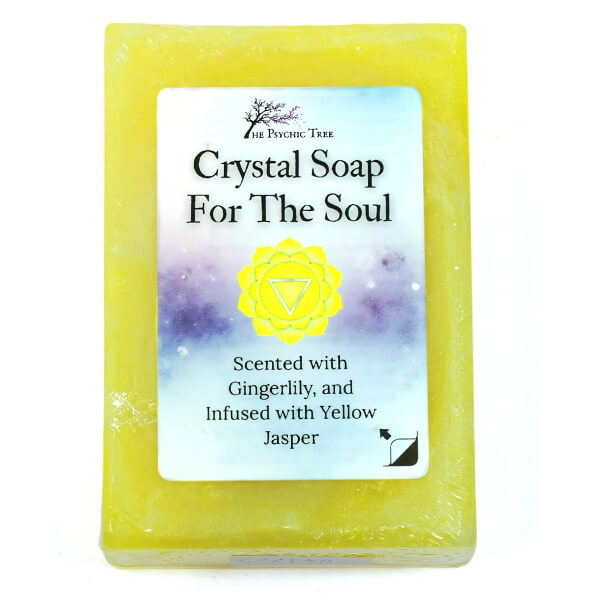 Solar Plexus Chakra Crystal Soap Bar with Yellow Jasper and Gingerlily