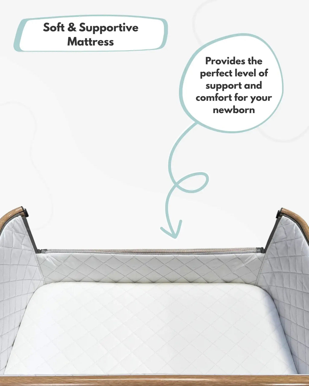 Bedside and Co-Sleeping Crib in Grey