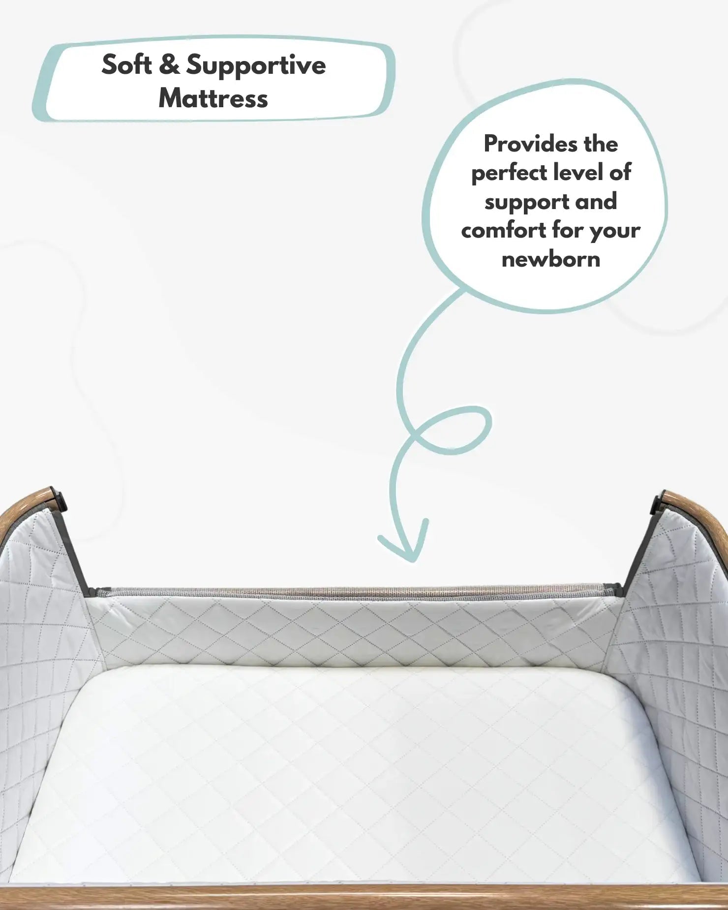 Bedside and Co-Sleeping Crib in Grey