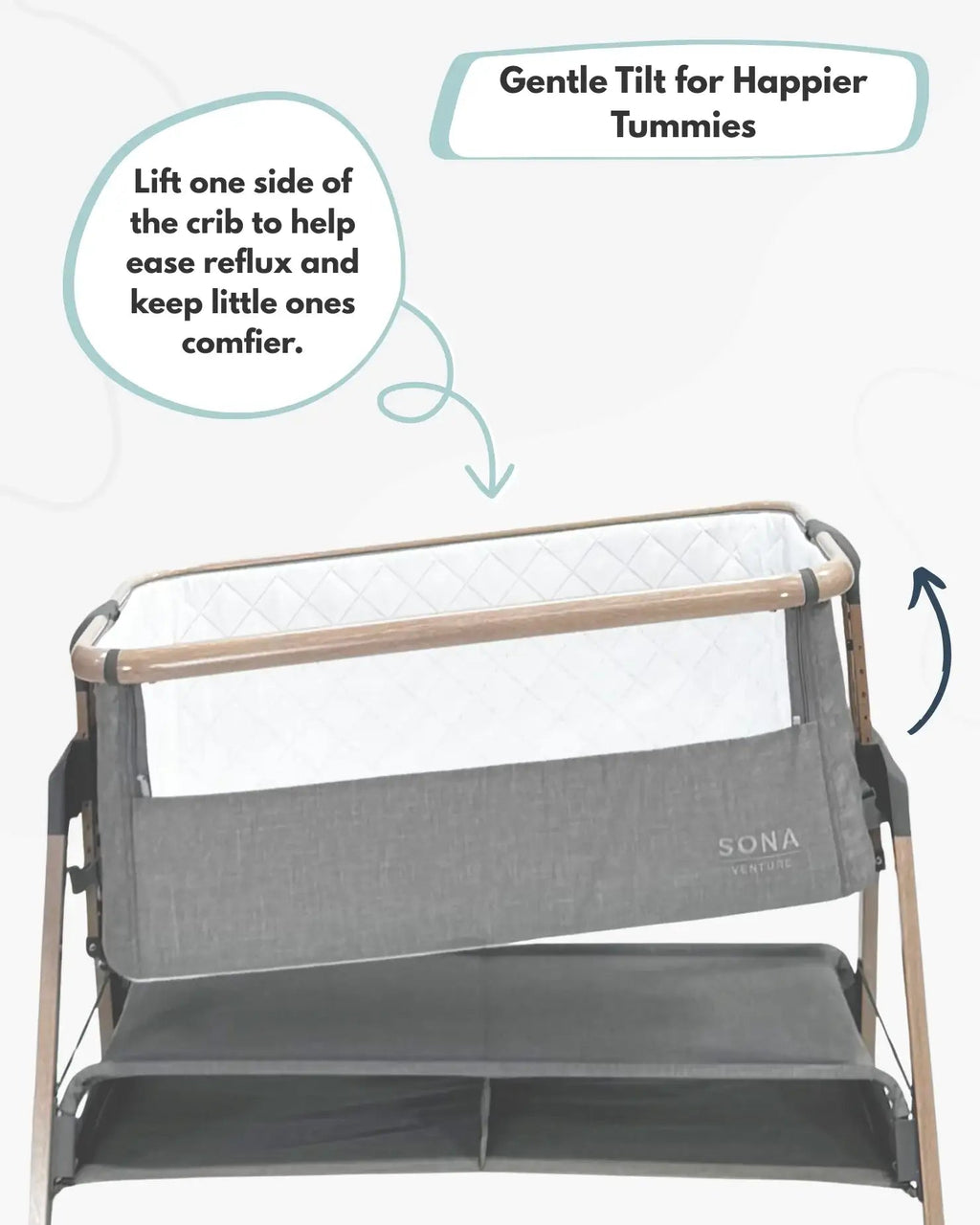 Bedside and Co-Sleeping Crib in Grey