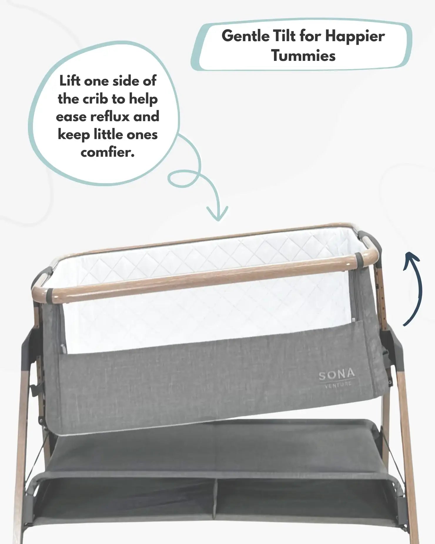 Bedside and Co-Sleeping Crib in Grey