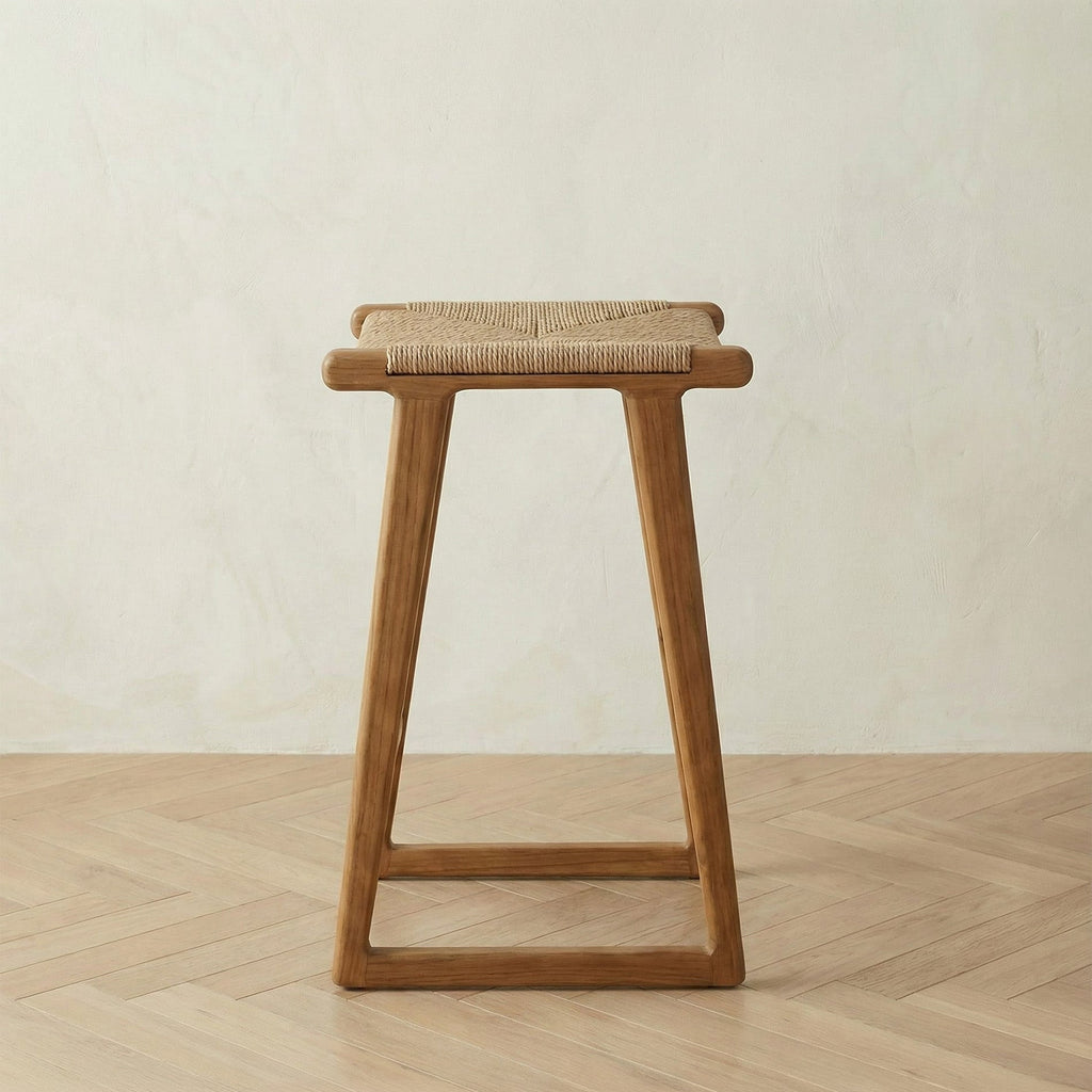 Sora Teak & Rattan Bar Stool