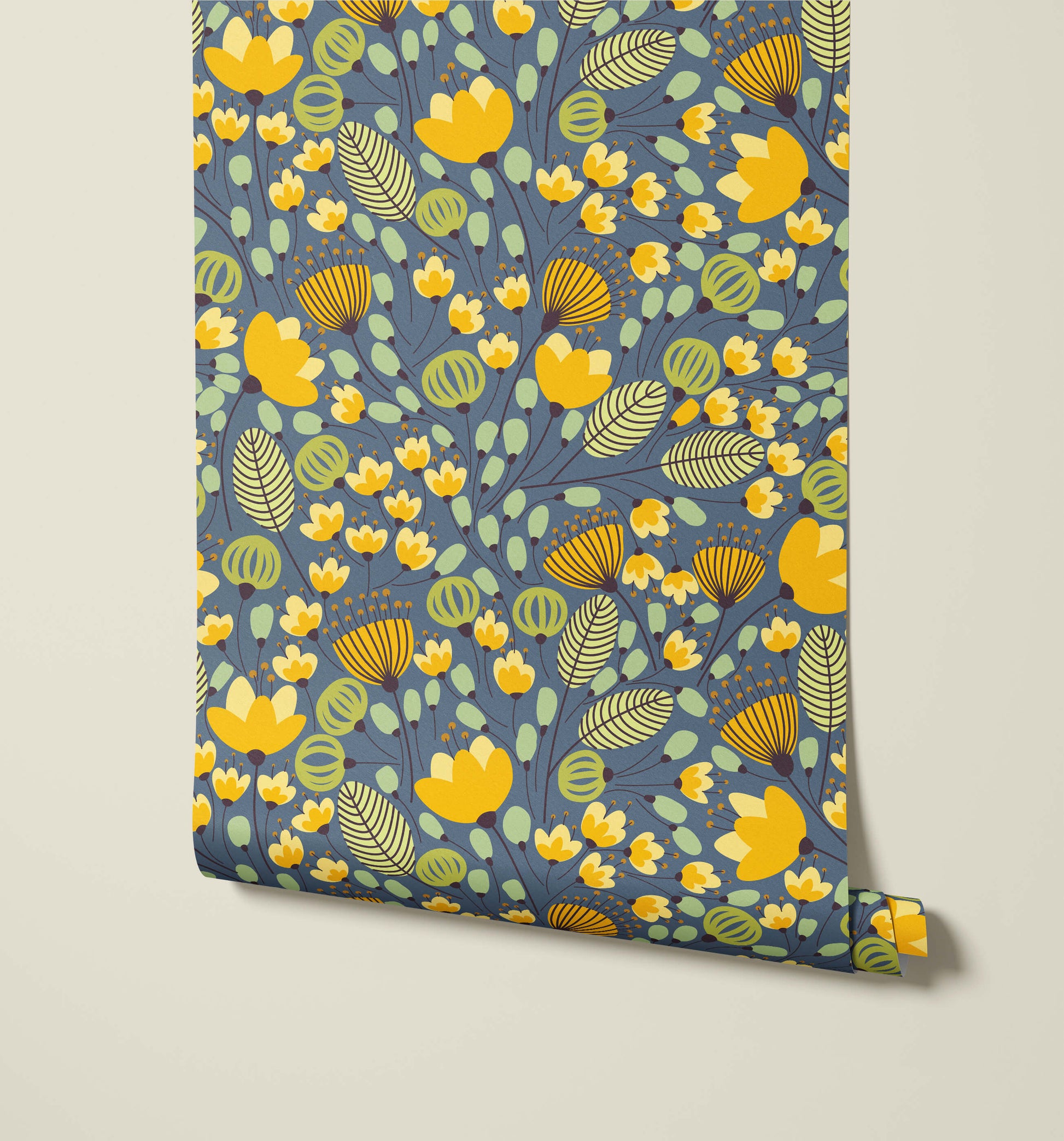 Spencer Retro Floral Wallpaper