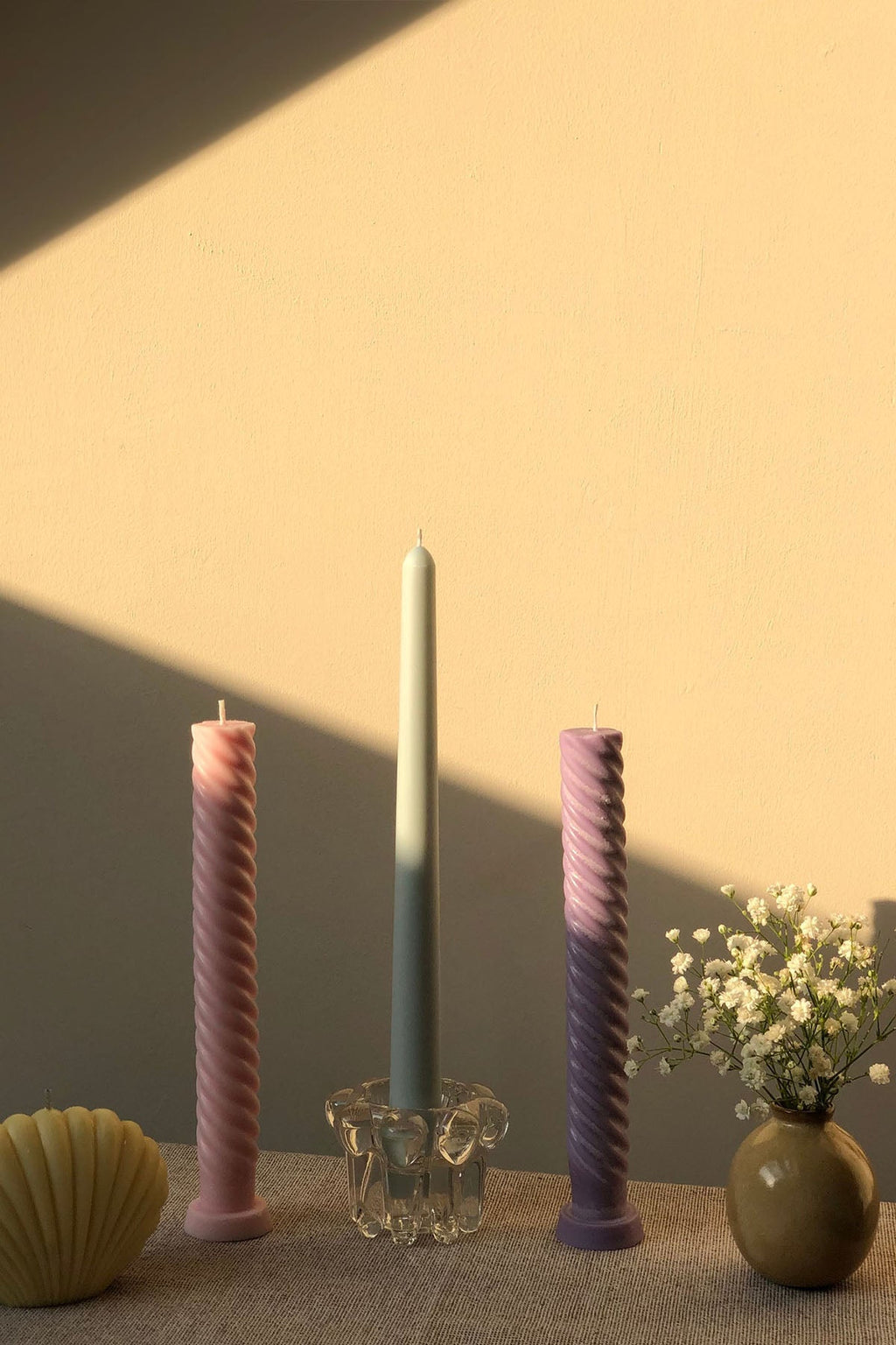 Spiral Taper Candles Pack of 3