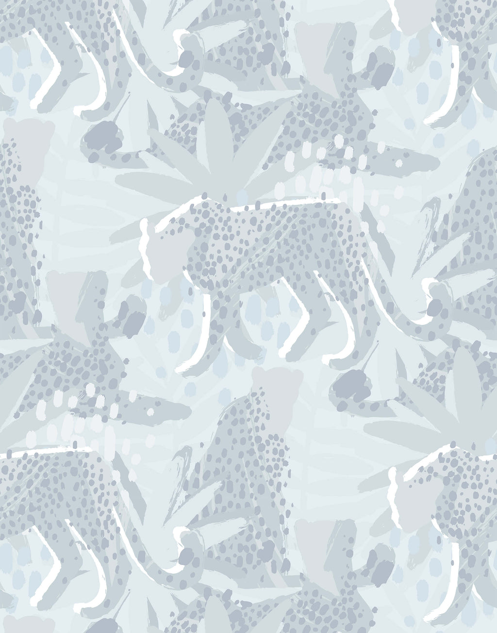 Spot Tropical Wallpaper with Leopards and Leaves