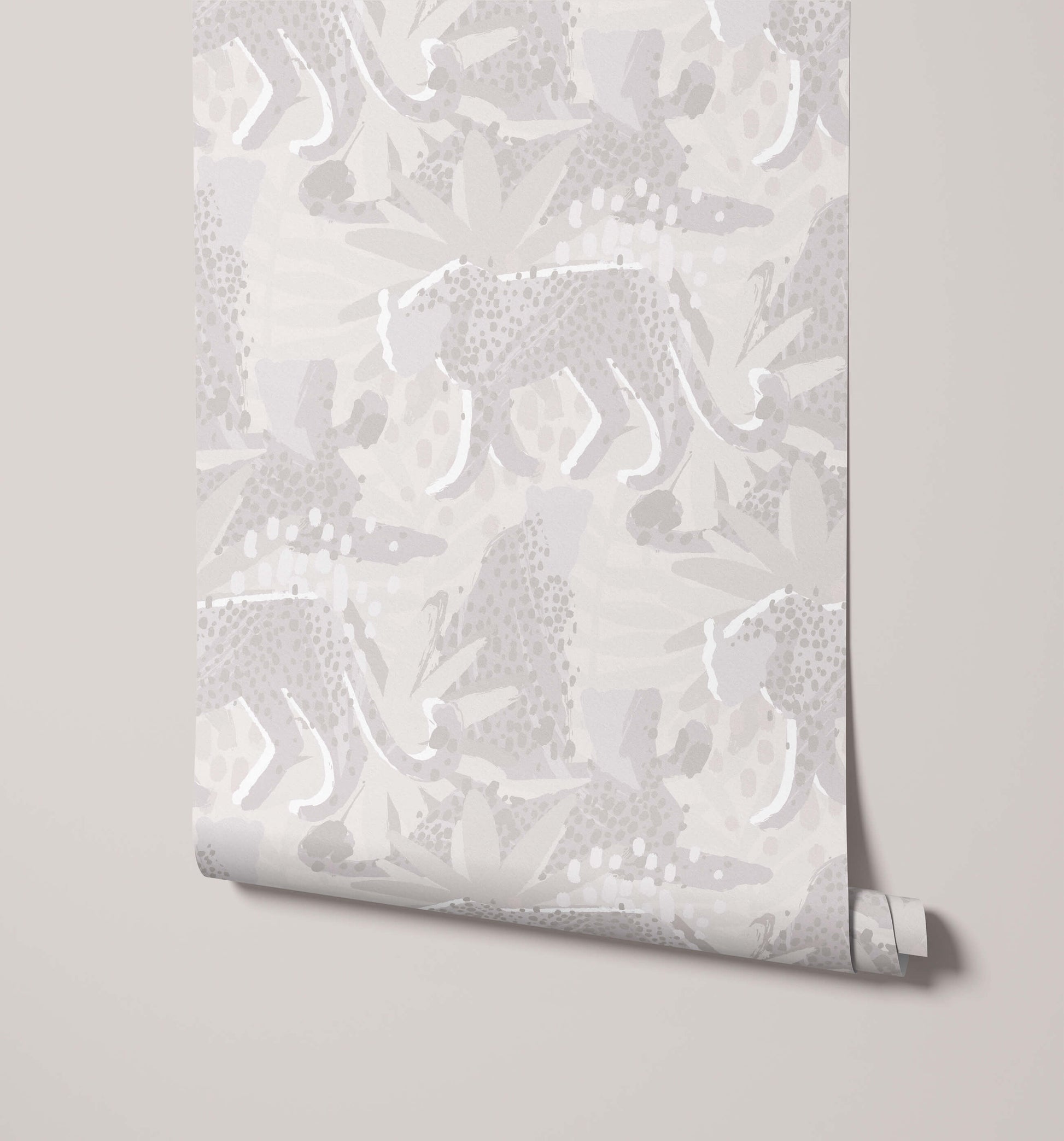 Spot Tropical Wallpaper with Leopards and Leaves