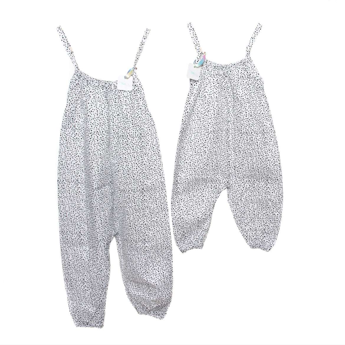 Monotone Dalmatian Cotton Romper for Babies and Children