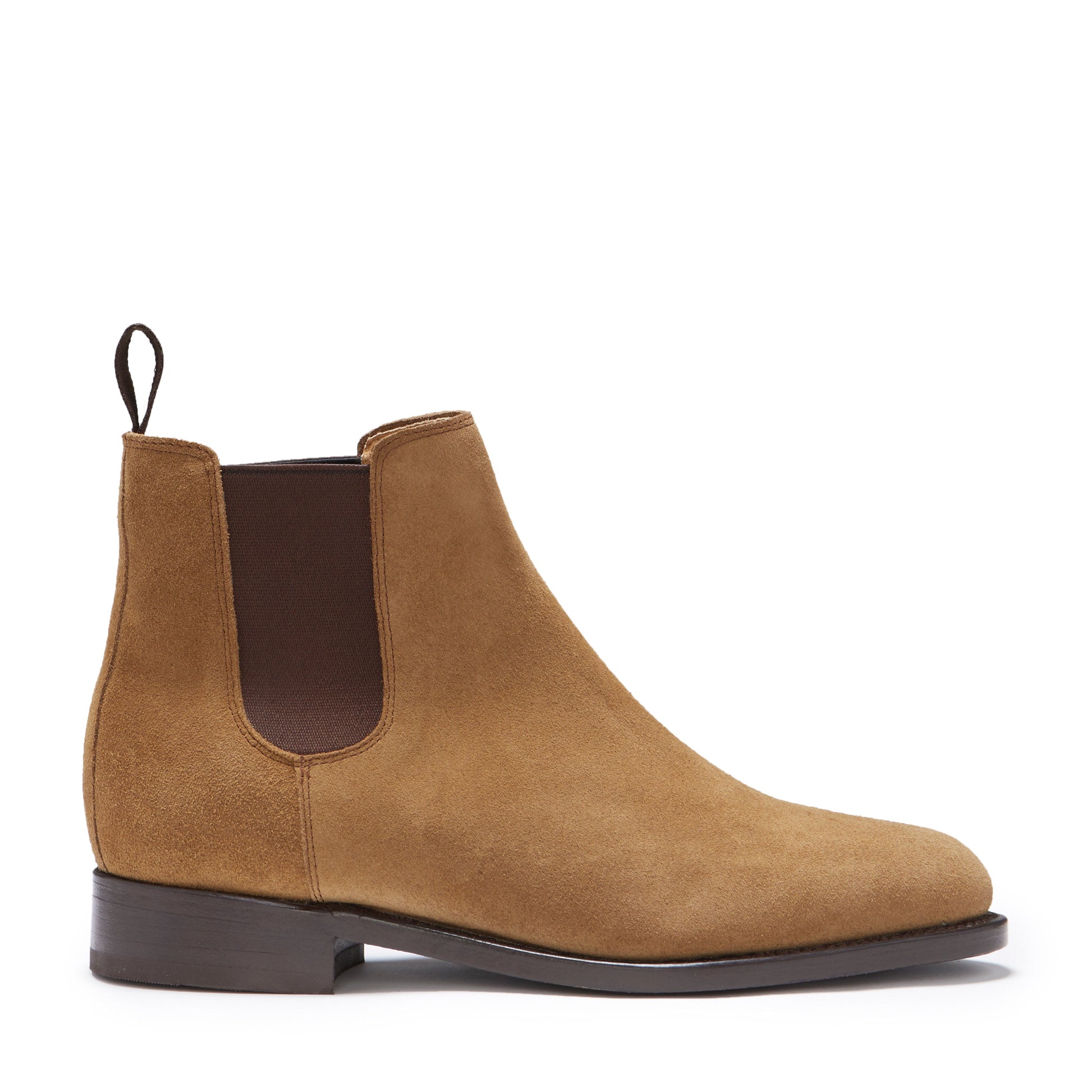 Women's Tobacco Suede Chelsea Boots with Leather Sole