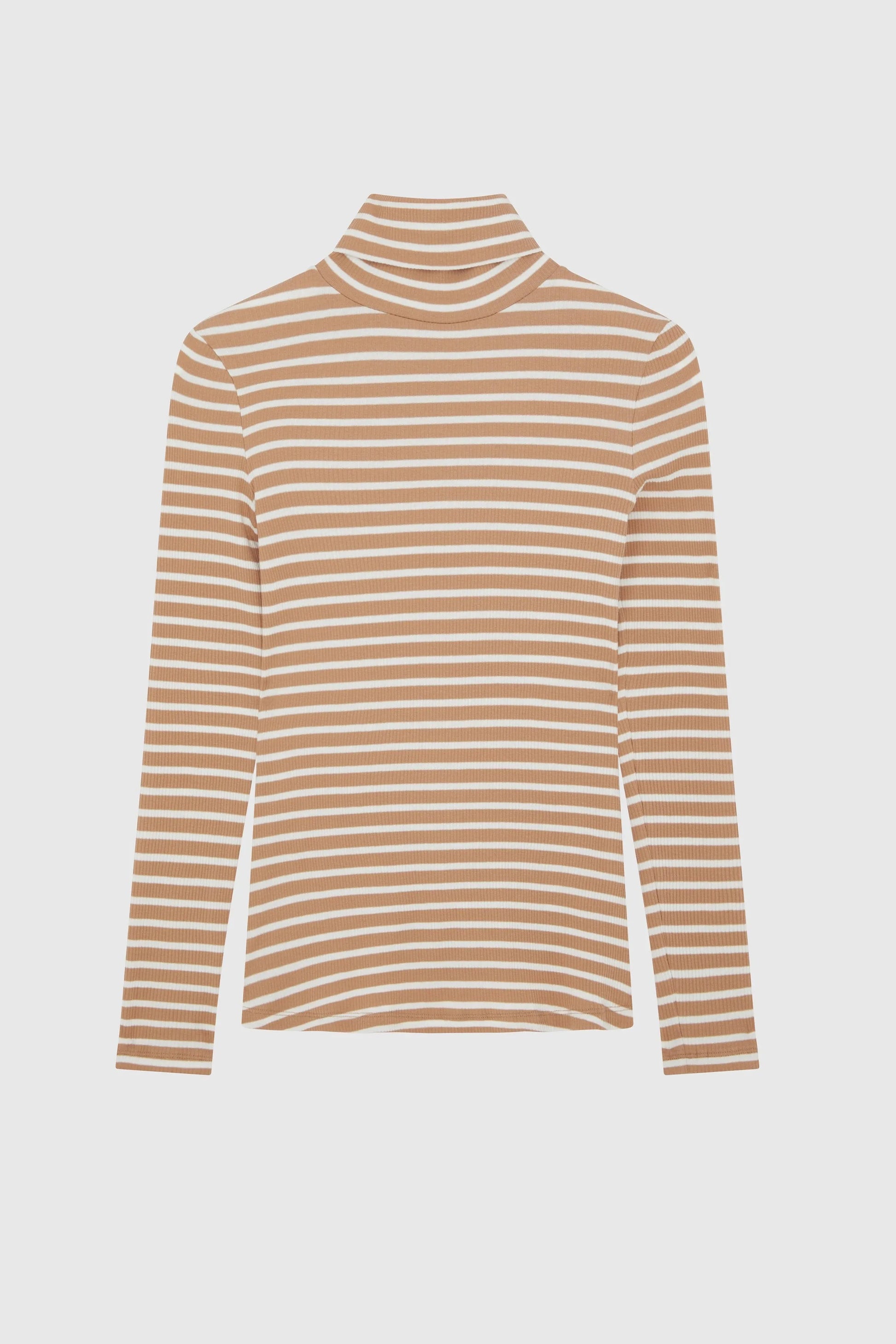 Striped Cotton Roll Neck Long Sleeve