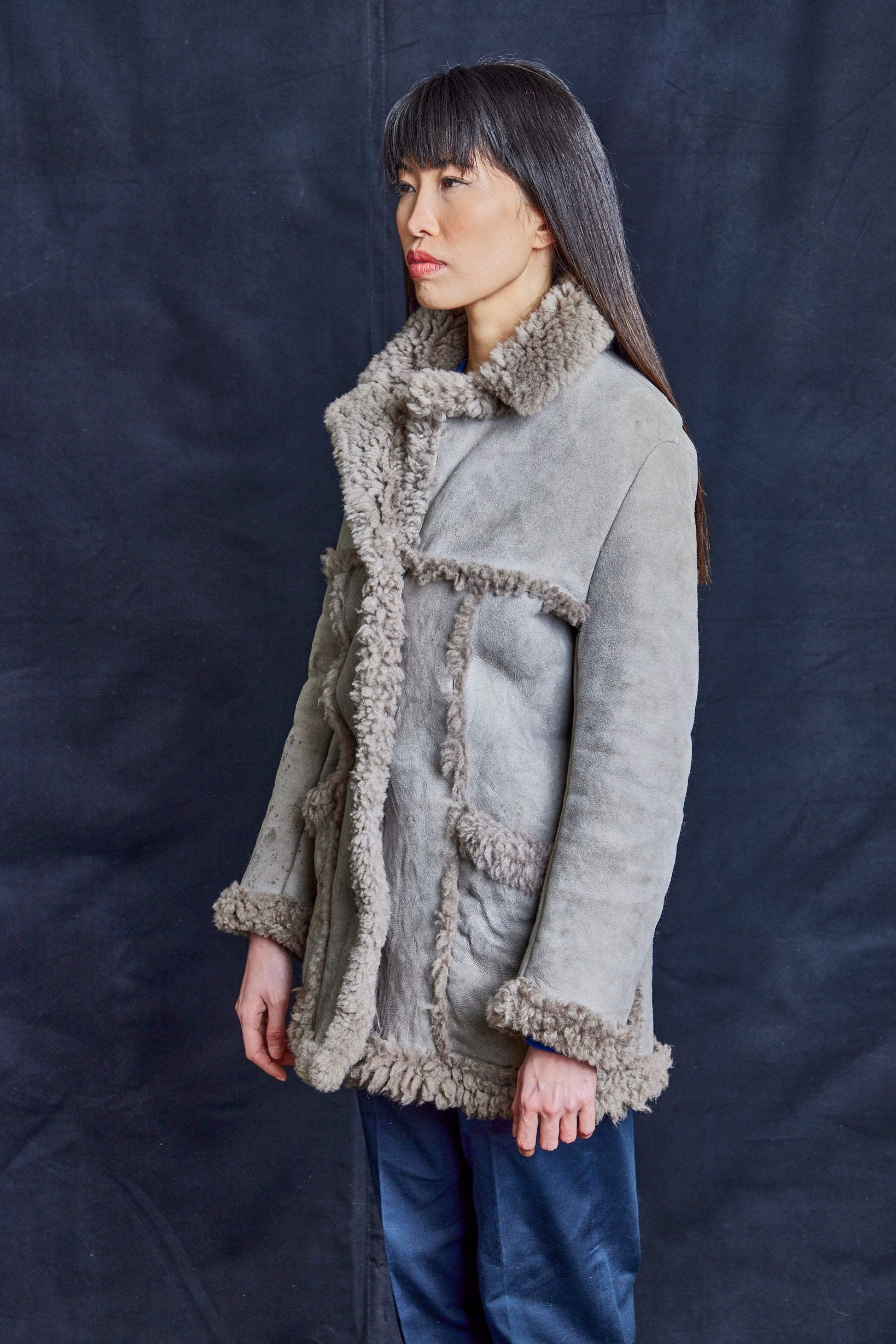 Grey Sheepskin Jacket