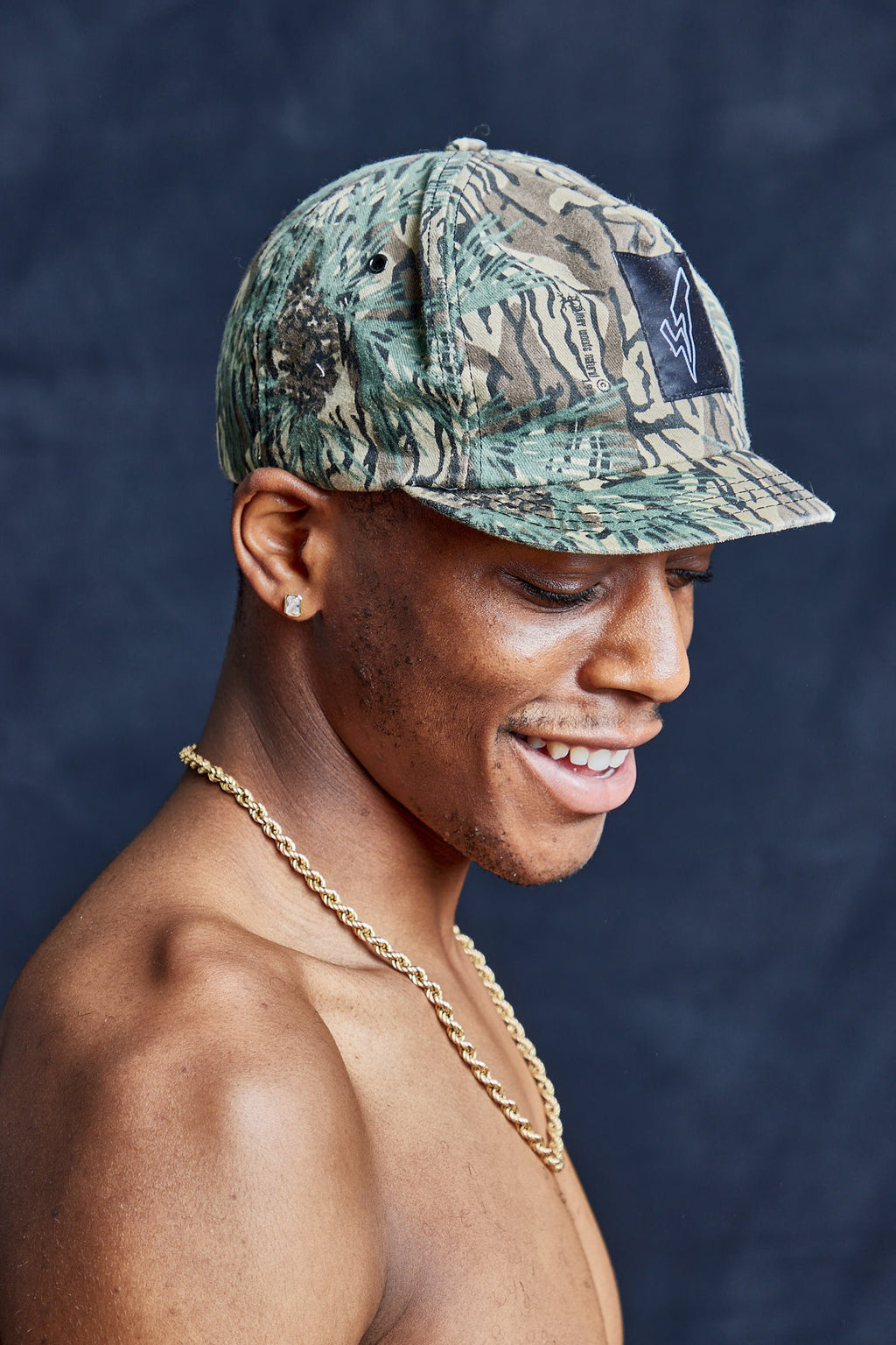 Tiger Stripe Trucker Cap in Cotton