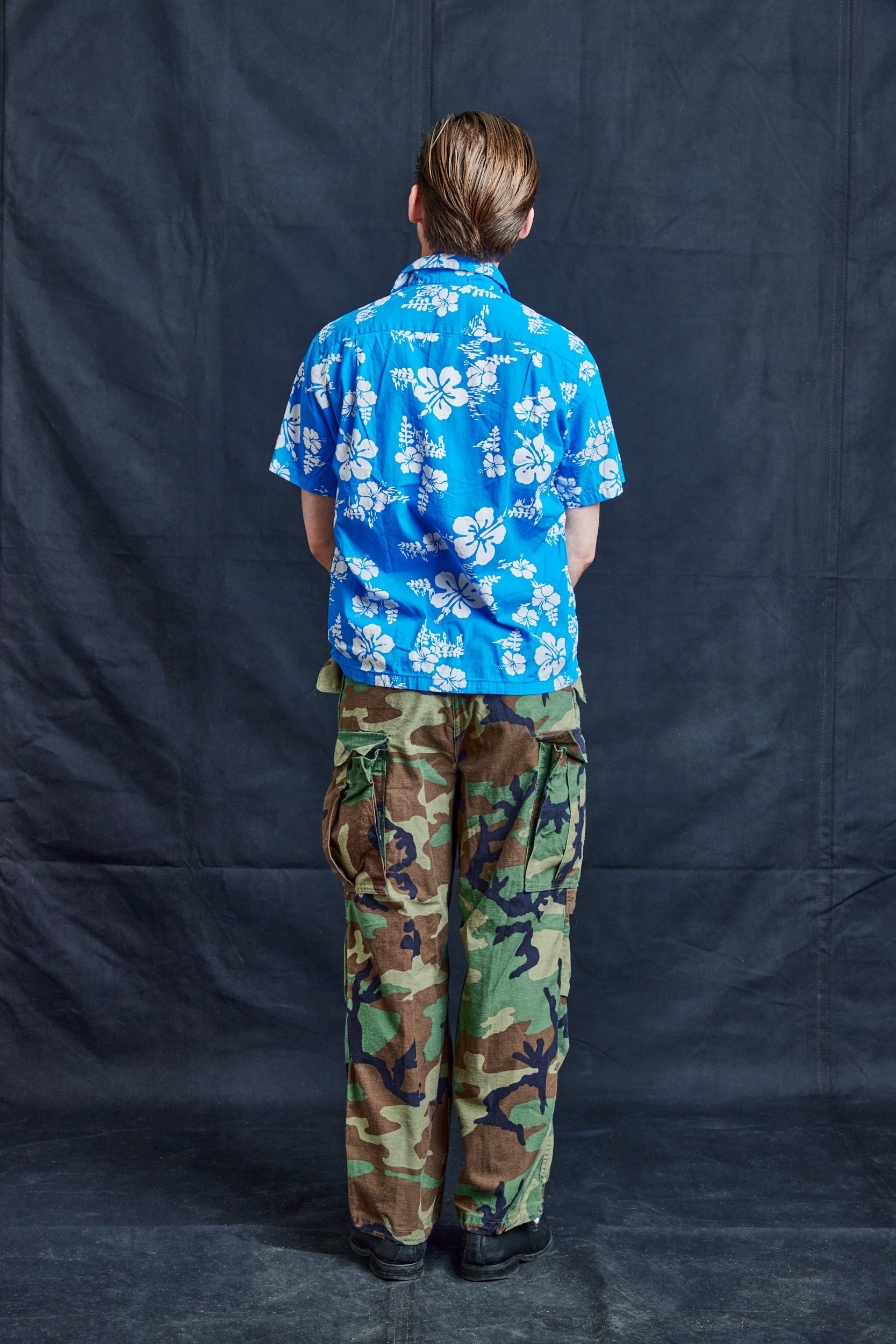 Lei Blue Hawaiian Shirt in Pure Cotton