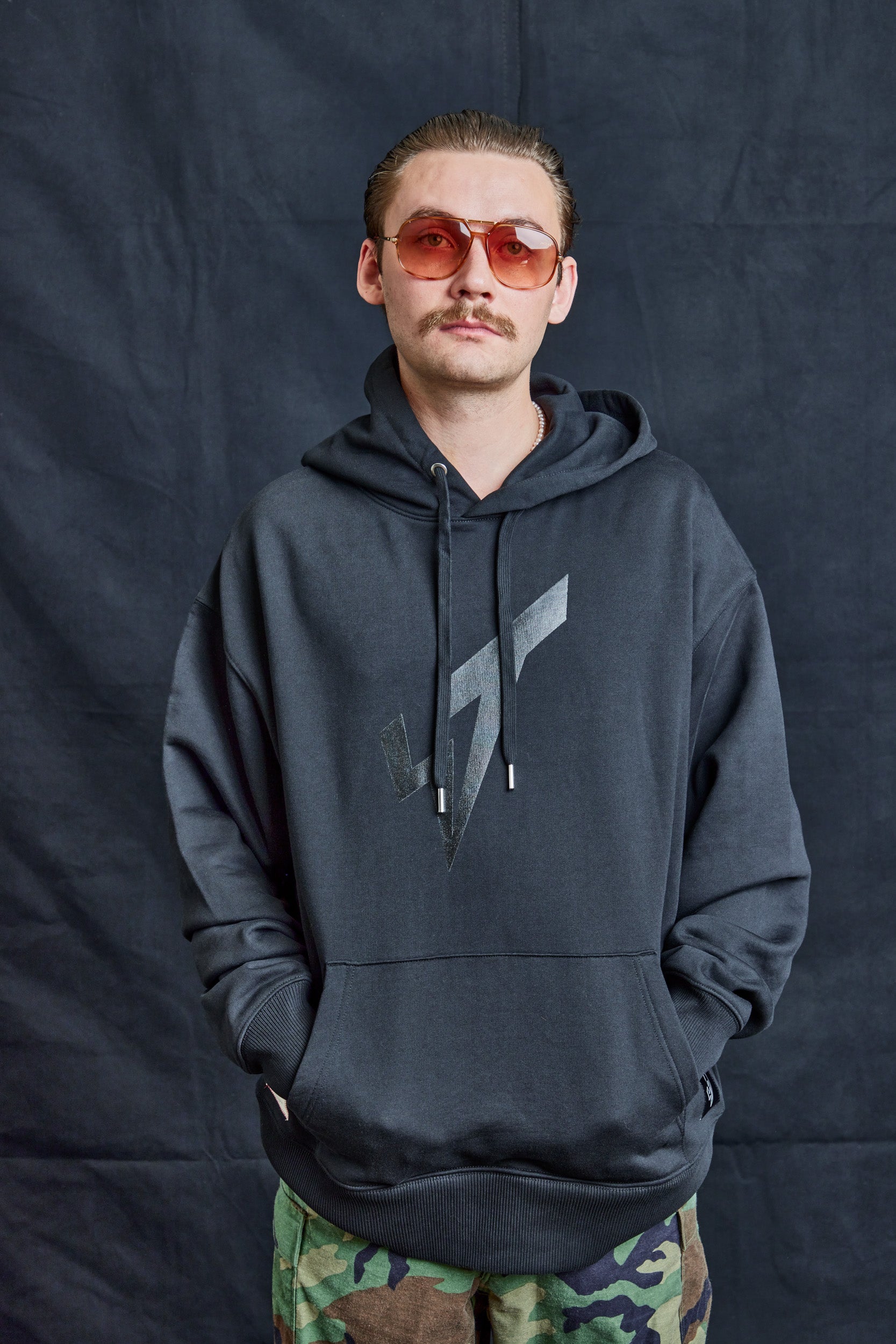 Black Organic Cotton Hoodie with ST Logo