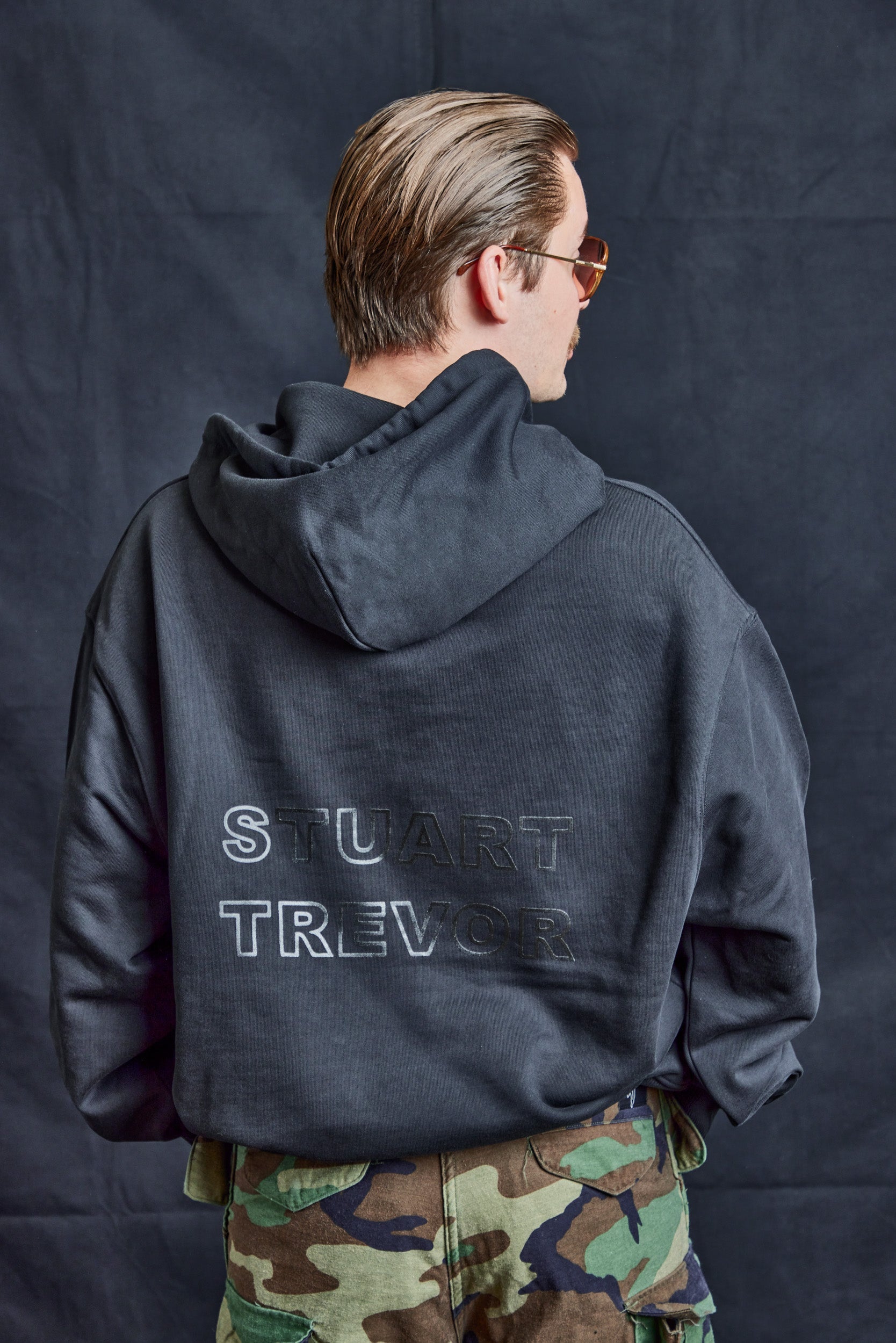Black Organic Cotton Hoodie with ST Logo