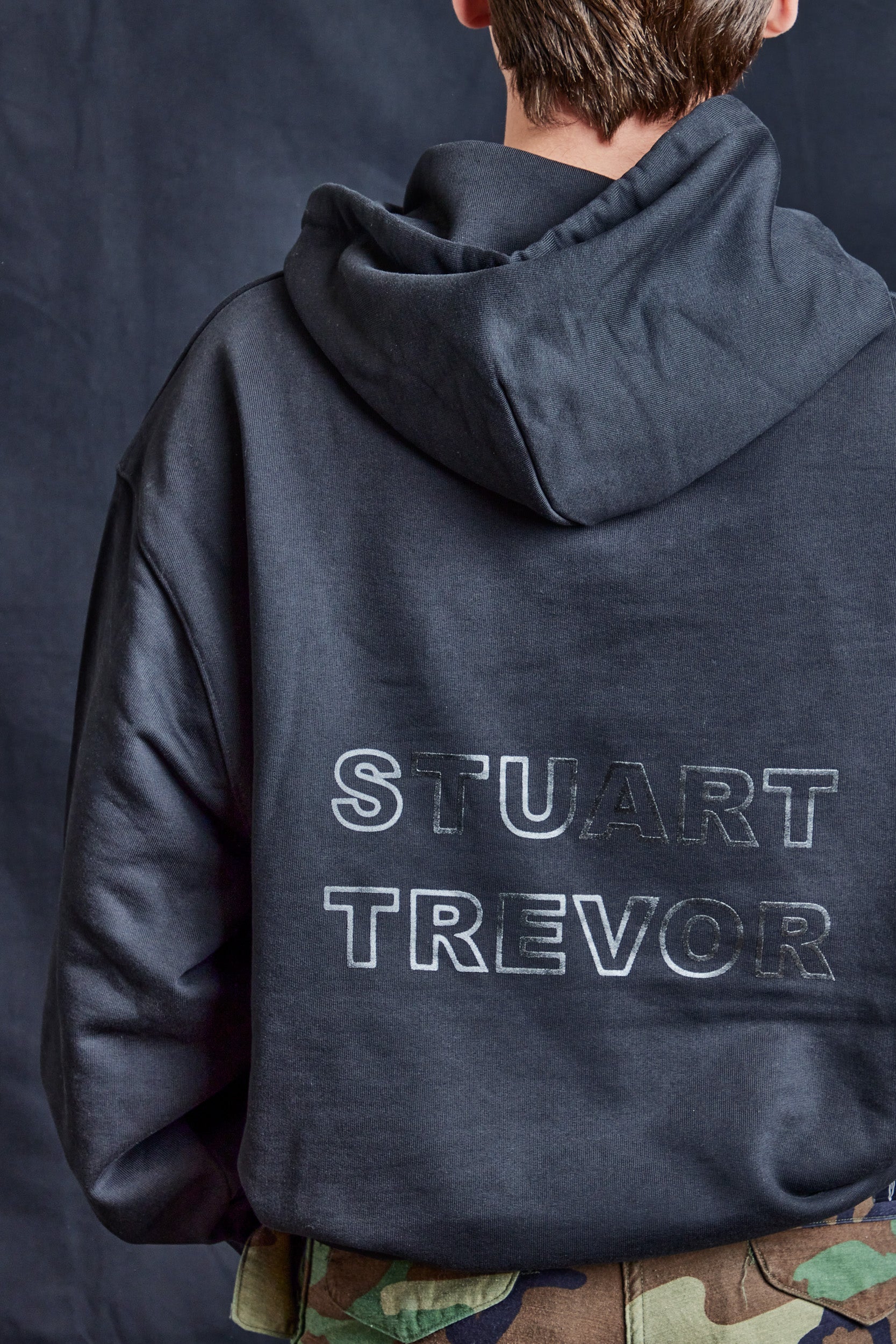 Black Organic Cotton Hoodie with ST Logo