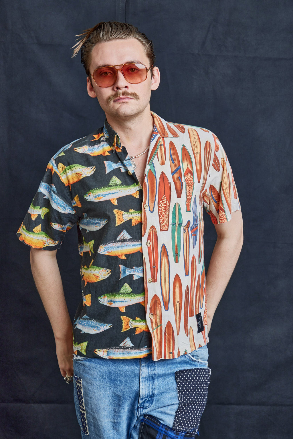 50/50 Hawaiian Shirt in Boards and Bass