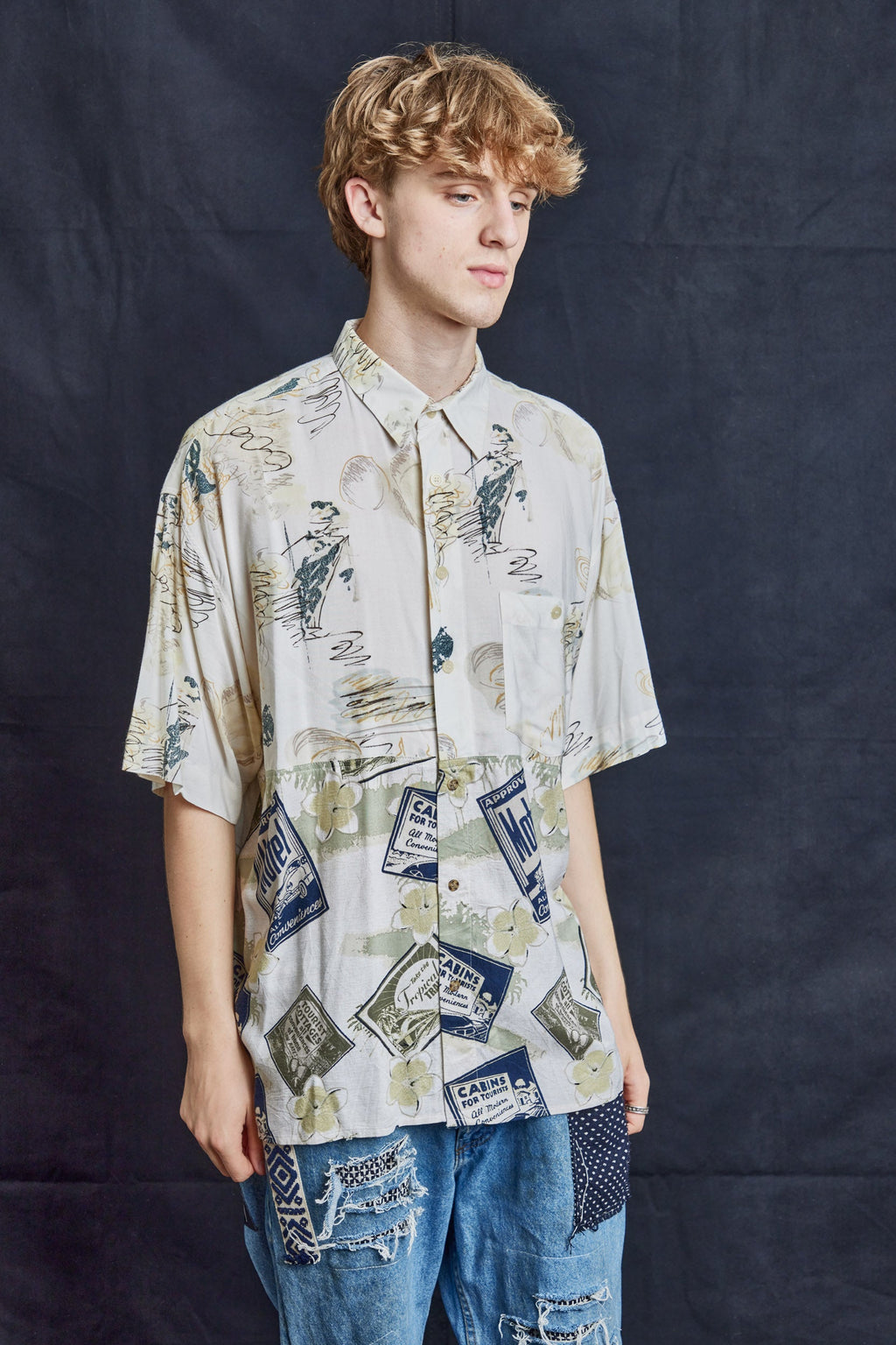 50/50 Hawaiian Shirt in Vintage Cotton