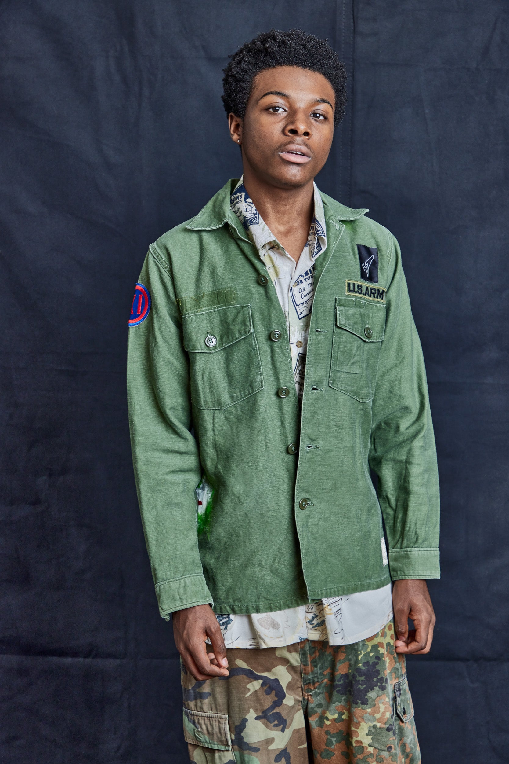 Vintage Field Shirt with Cats Who Care Artwork