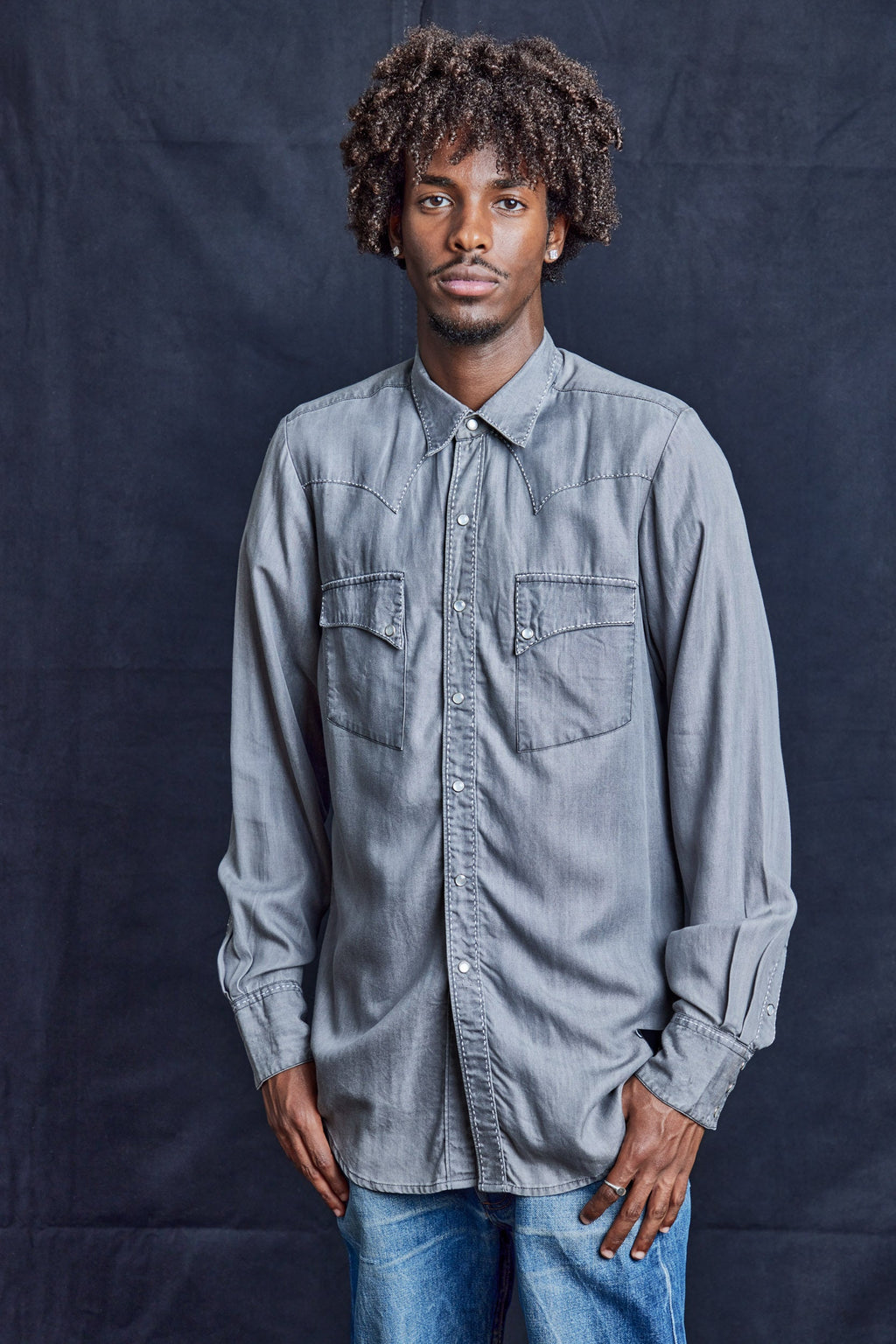 Pearled Rancher Shirt in Cotton